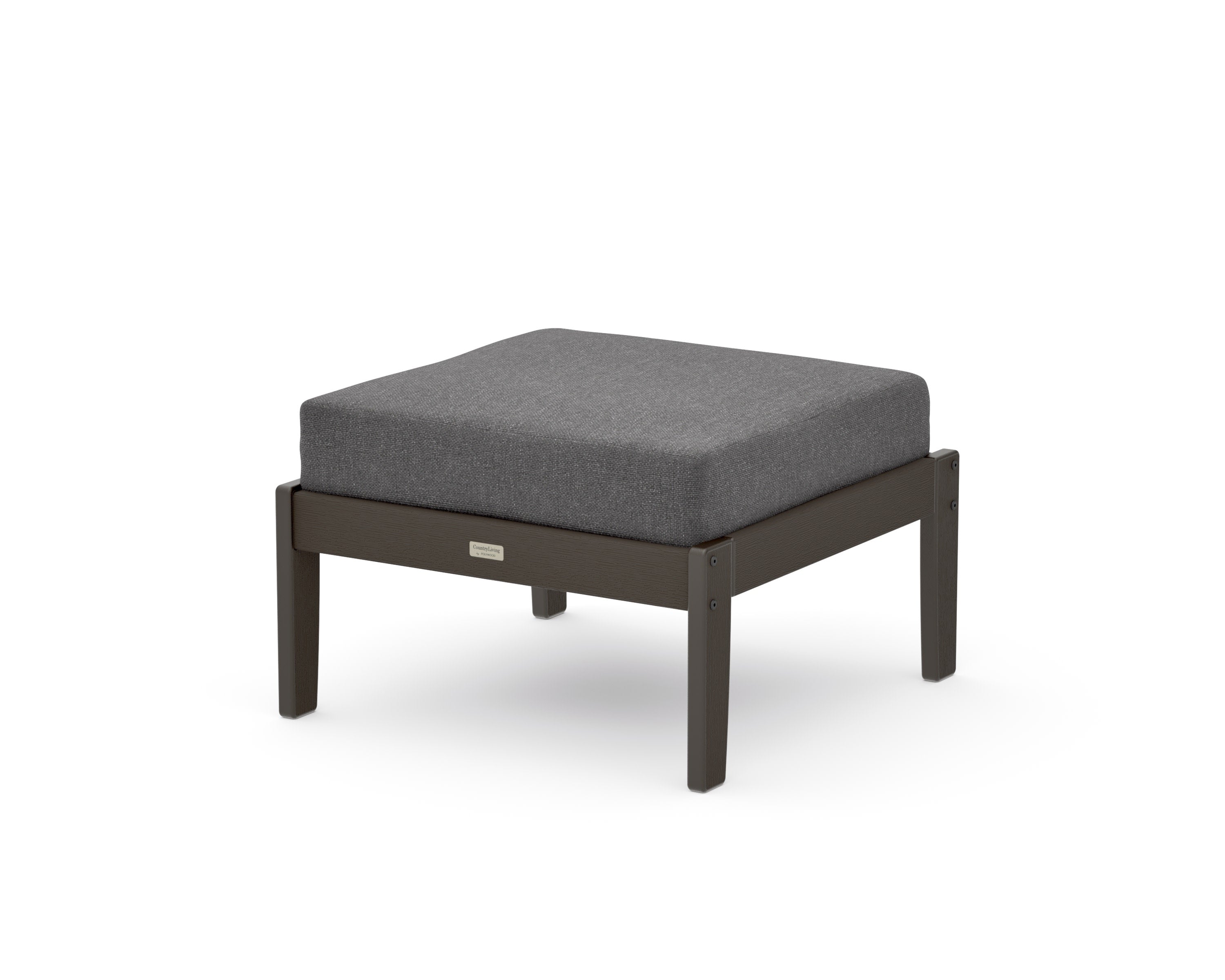 Cottage Deep Seating Ottoman in Vintage Coffee / Ash Charcoal