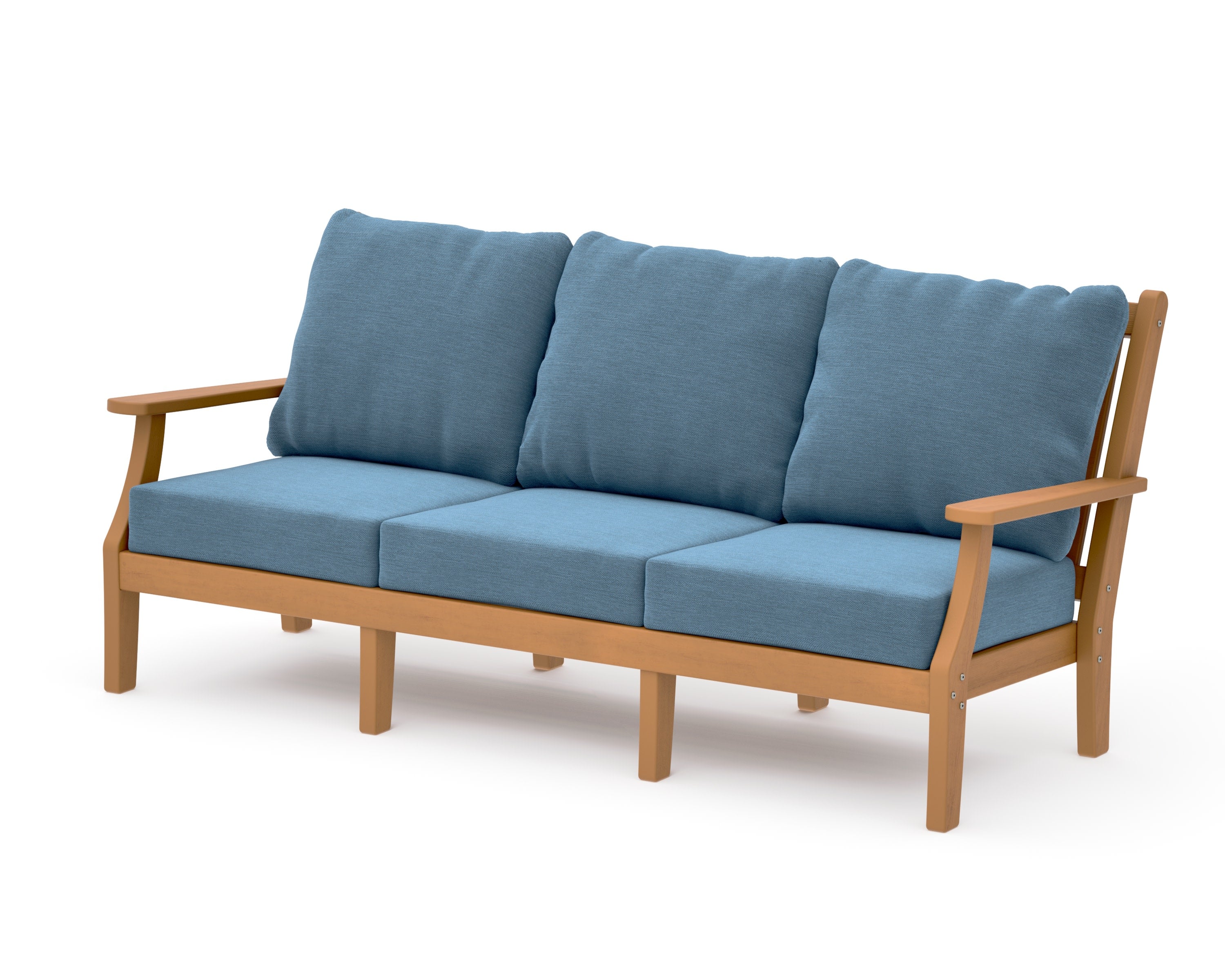 Wovendale Deep Seating Sofa in Natural / Sky Blue