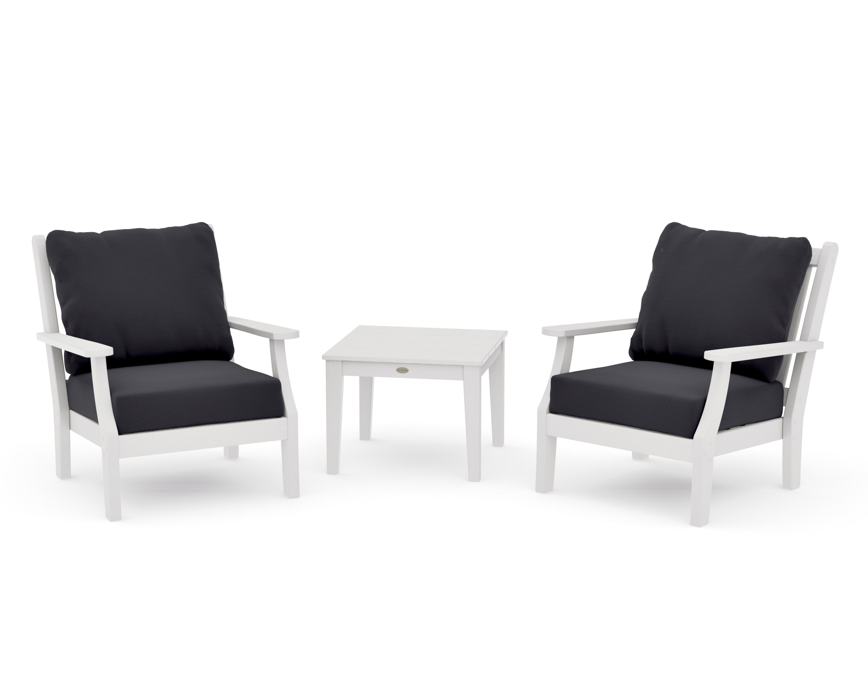 Wovendale 3-Piece Deep Seating Set in Vintage White / Midnight Linen