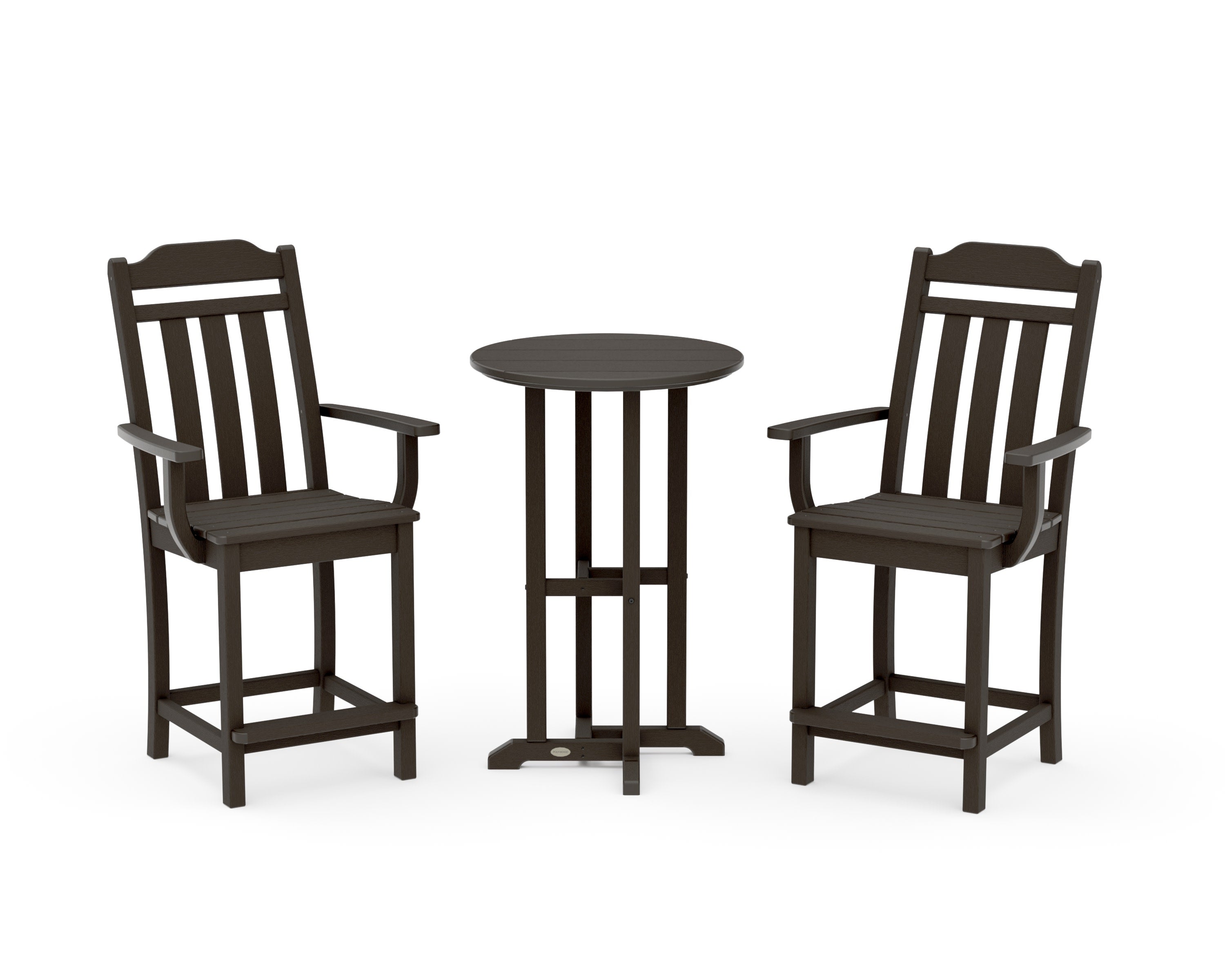 Cottage 3-Piece Farmhouse Bistro Counter Set in Vintage Coffee