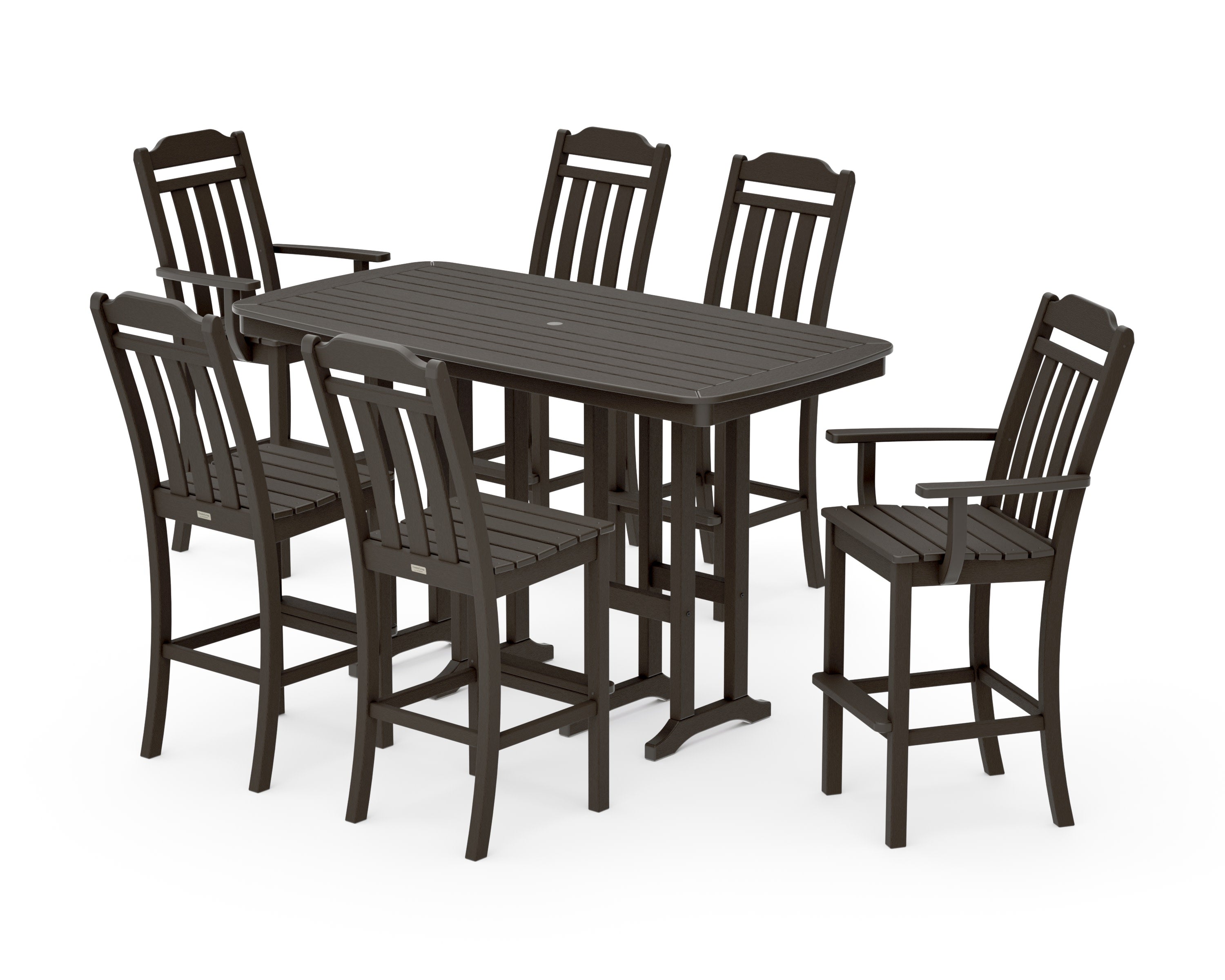 Cottage 7-Piece Bar Set in Vintage Coffee