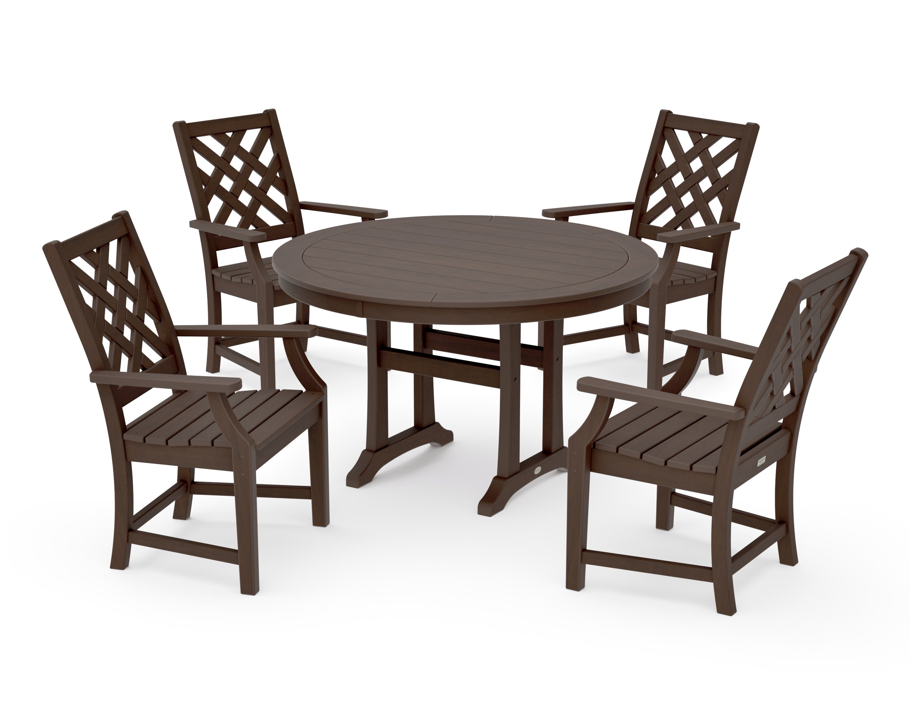 Wovendale 5-Piece Round Dining Set with Trestle Legs in Kona