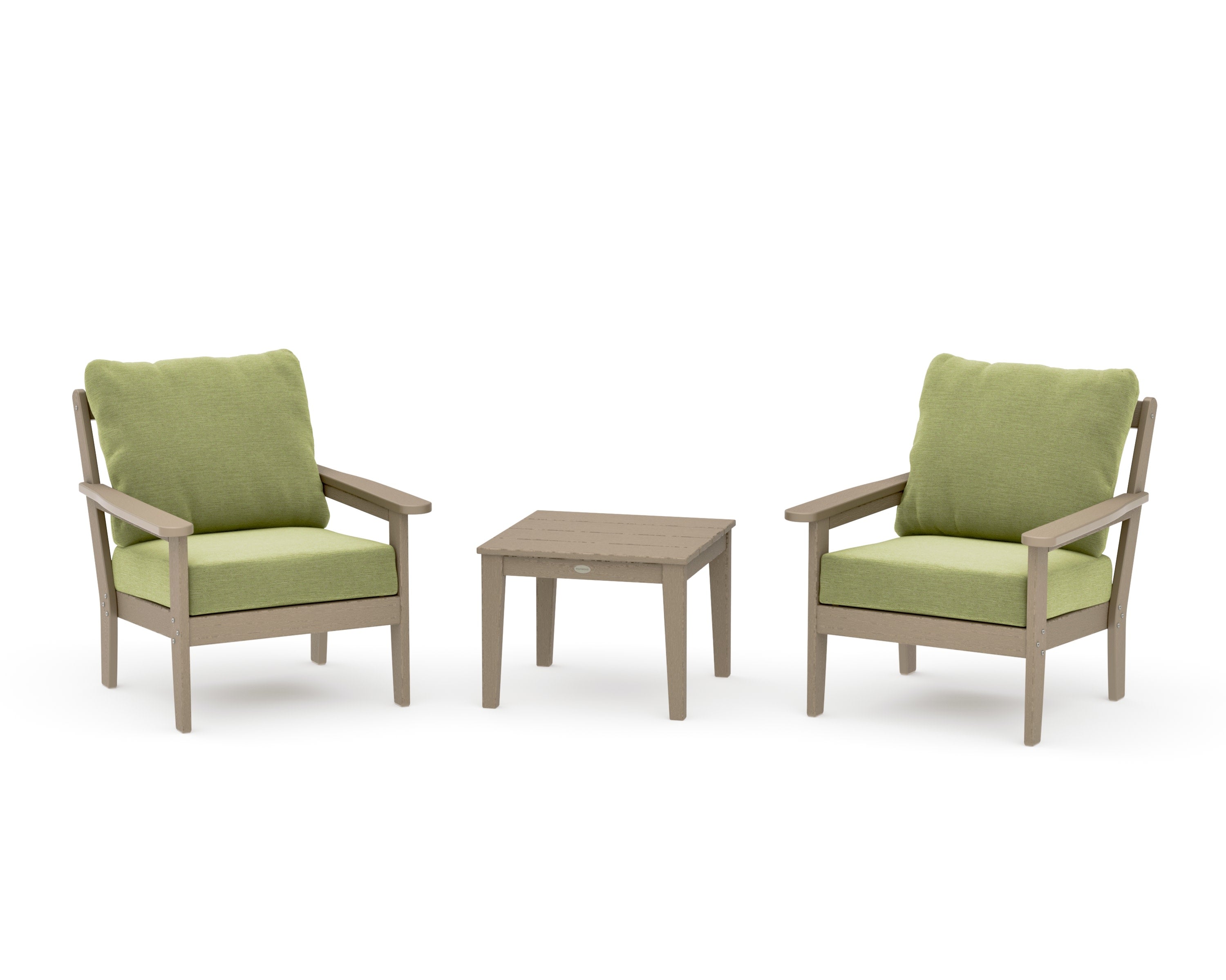 Cottage 3-Piece Deep Seating Set in Vintage Sahara / Chartreuse Boucle