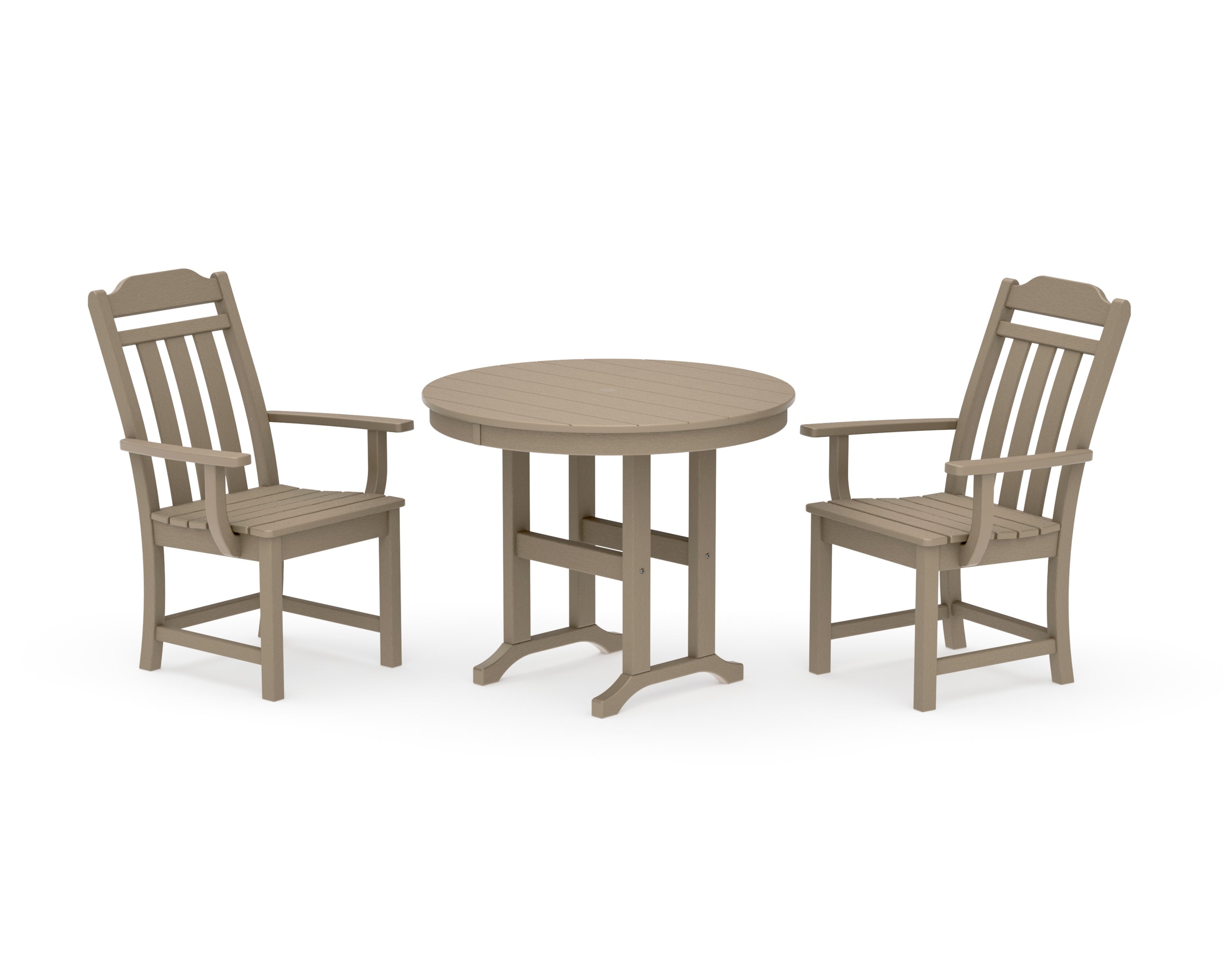 Cottage 3-Piece Farmhouse Dining Set in Vintage Sahara