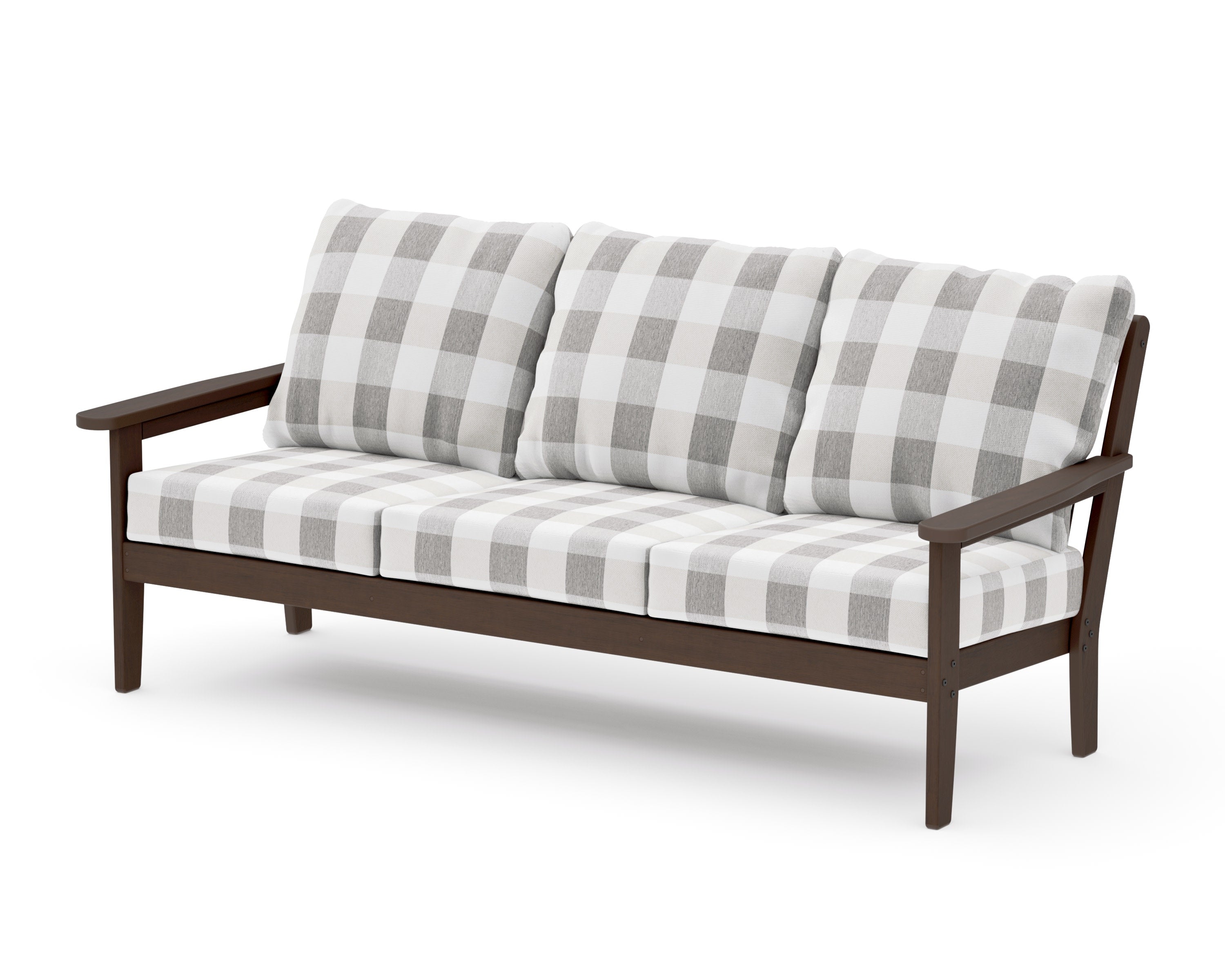 Cottage Deep Seating Sofa in Kona / Buffalo Plaid Grey Mist