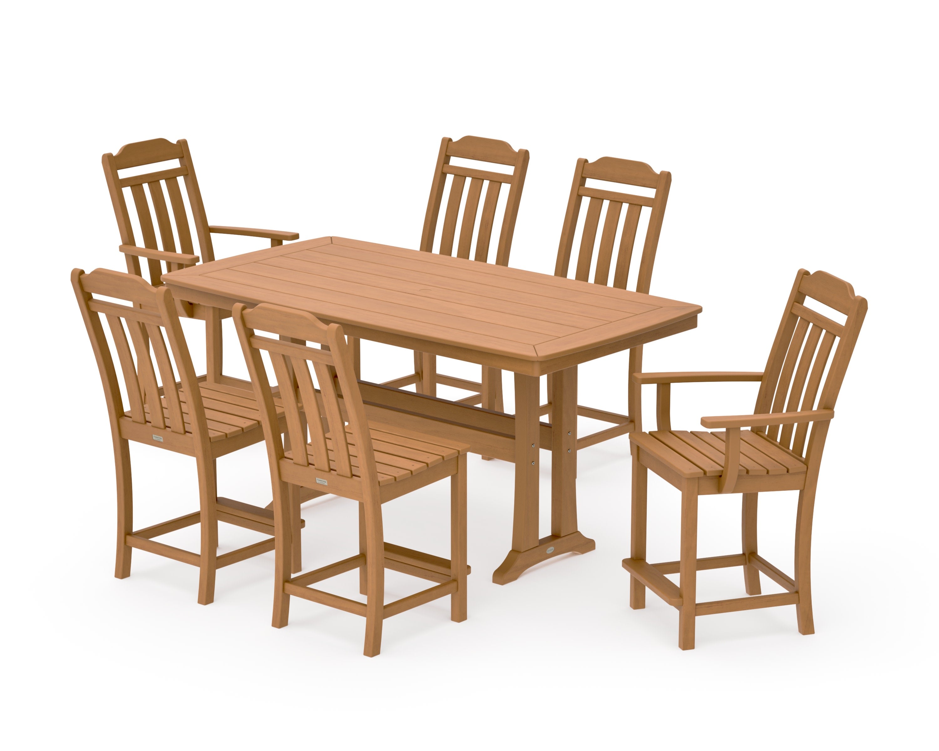 Cottage 7-Piece Counter Set with Trestle Legs in Natural