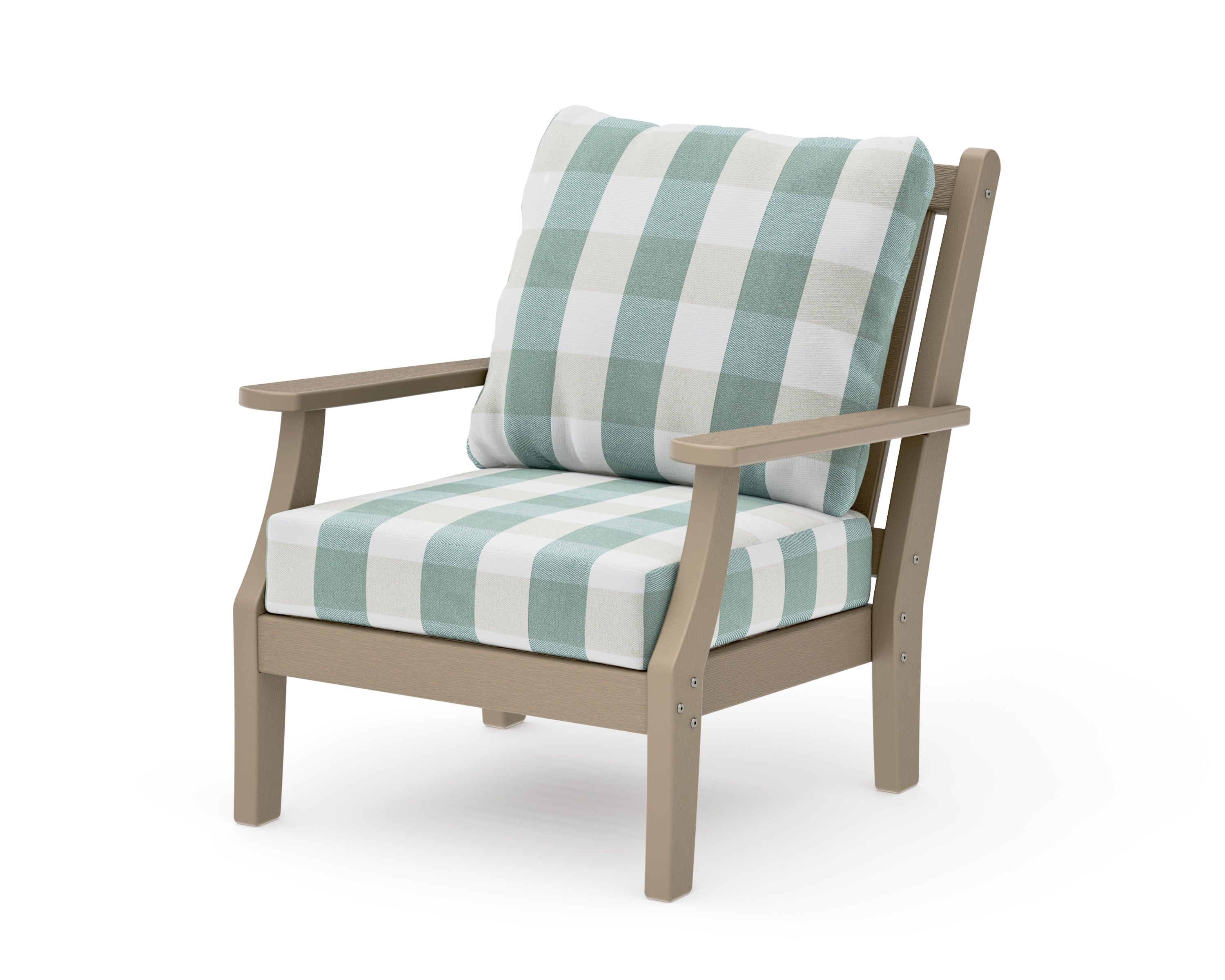Wovendale Deep Seating Chair in Vintage Sahara / Buffalo Plaid Glacier Spa