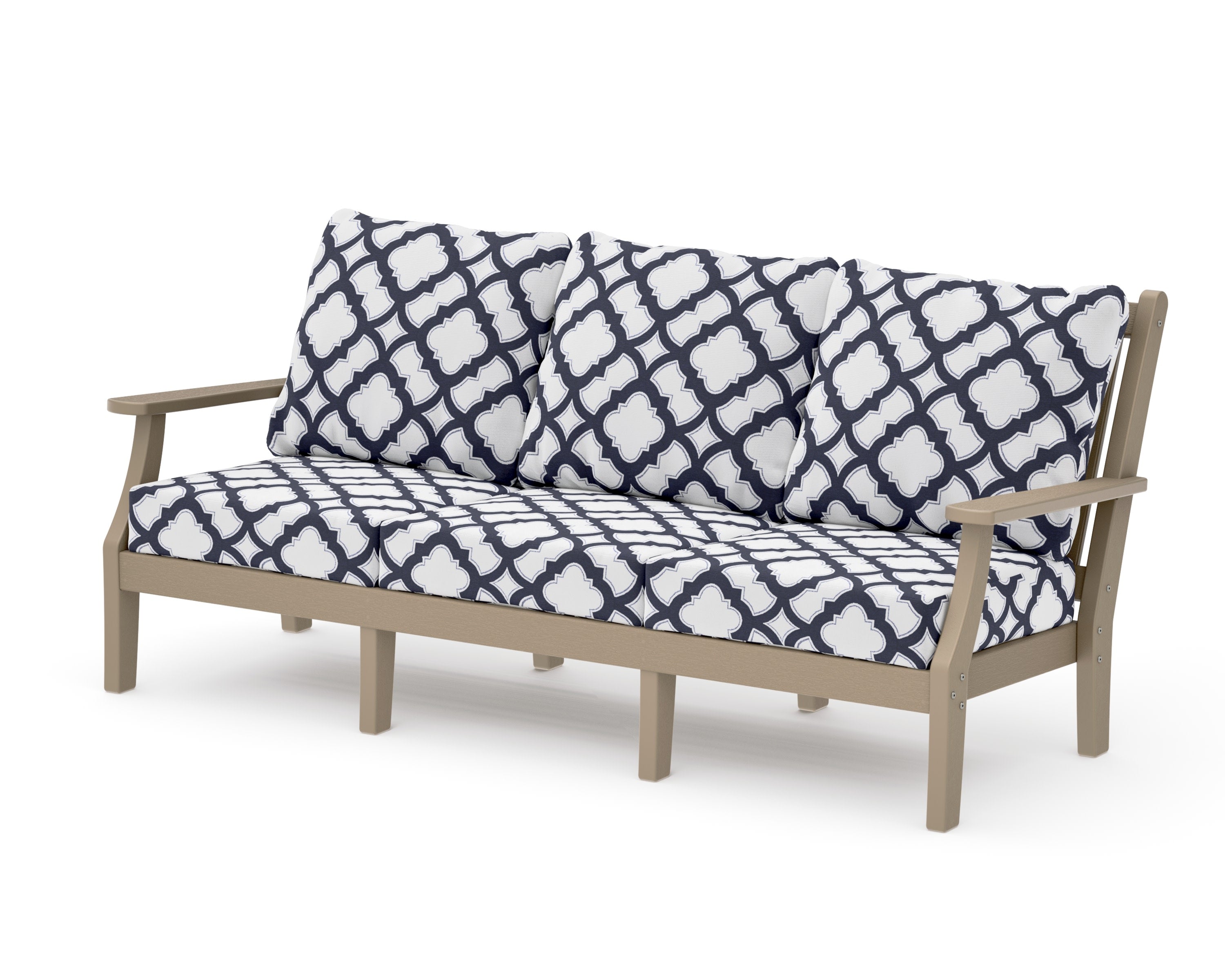 Wovendale Deep Seating Sofa in Vintage Sahara / Trellis Navy
