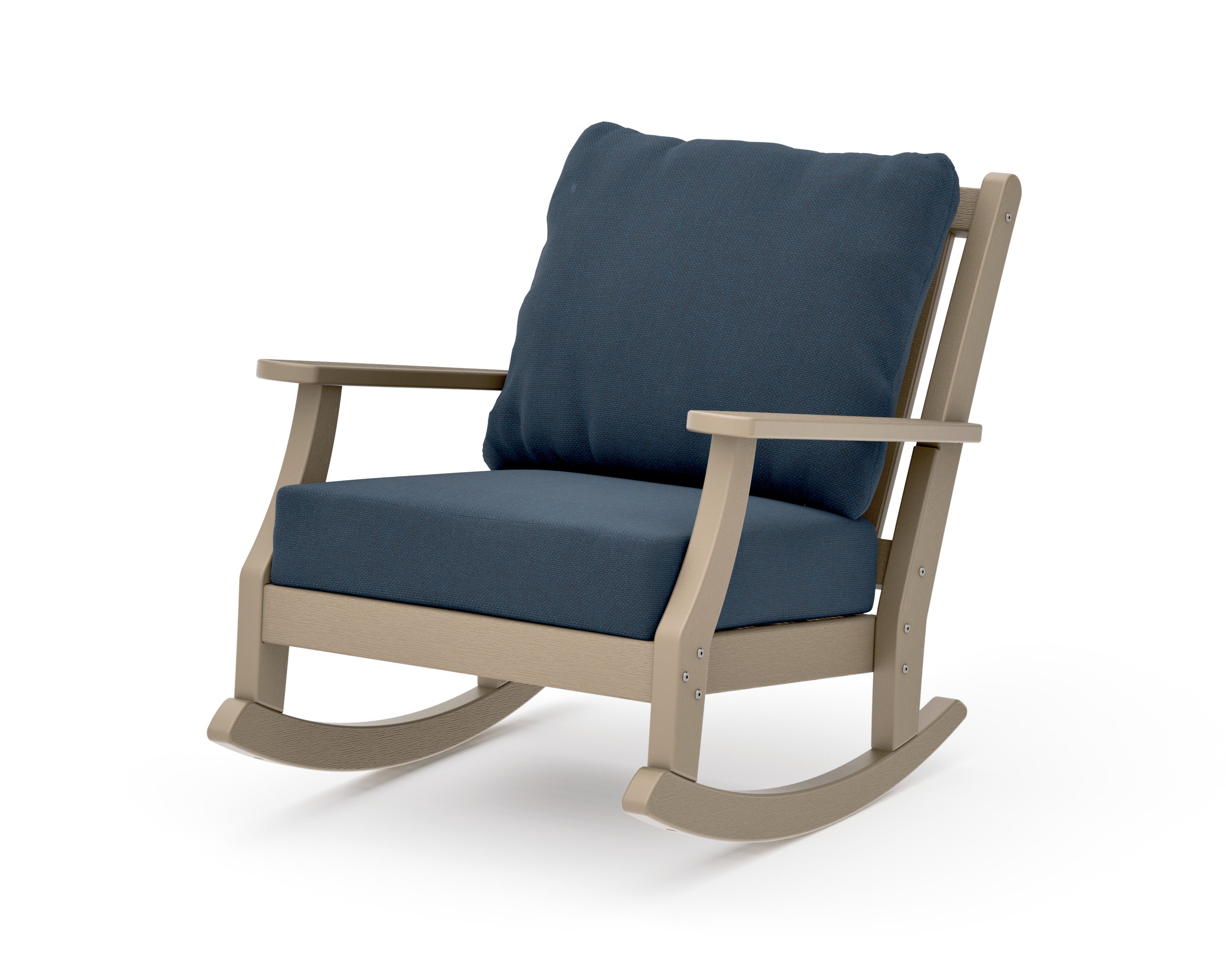 Wovendale Deep Seating Rocking Chair in Vintage Sahara / Marine Indigo