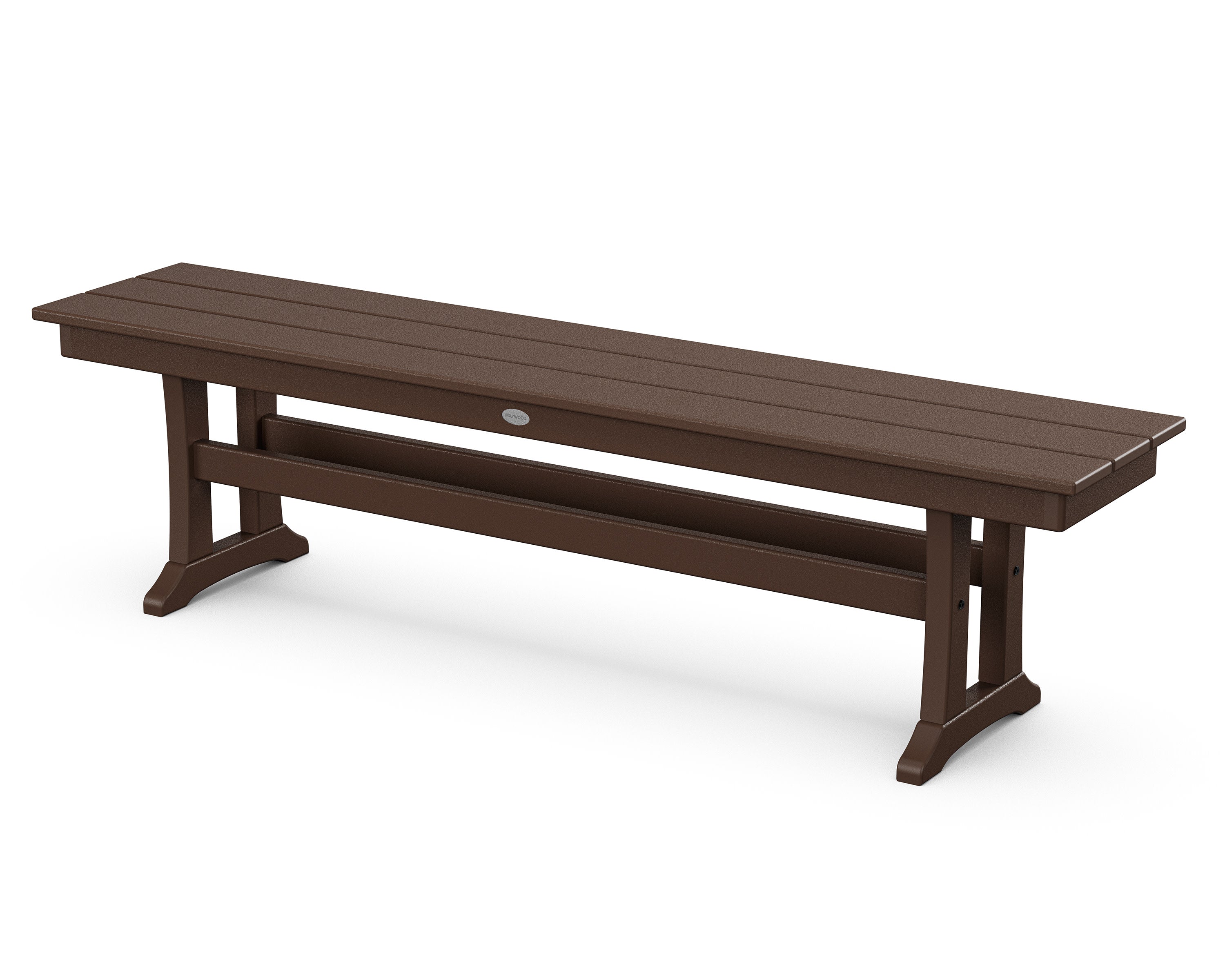 Farmhouse Trestle 65" Bench in Mahogany