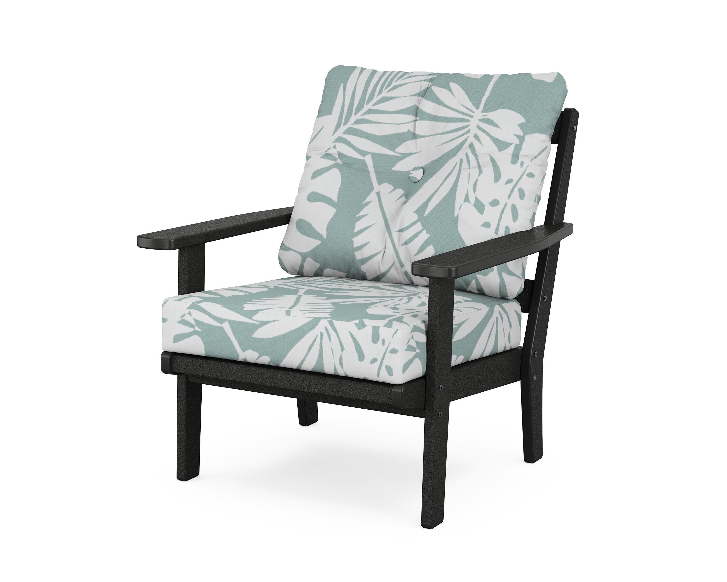 Prairie Deep Seating Chair in Black / Leaf Glacier Spa