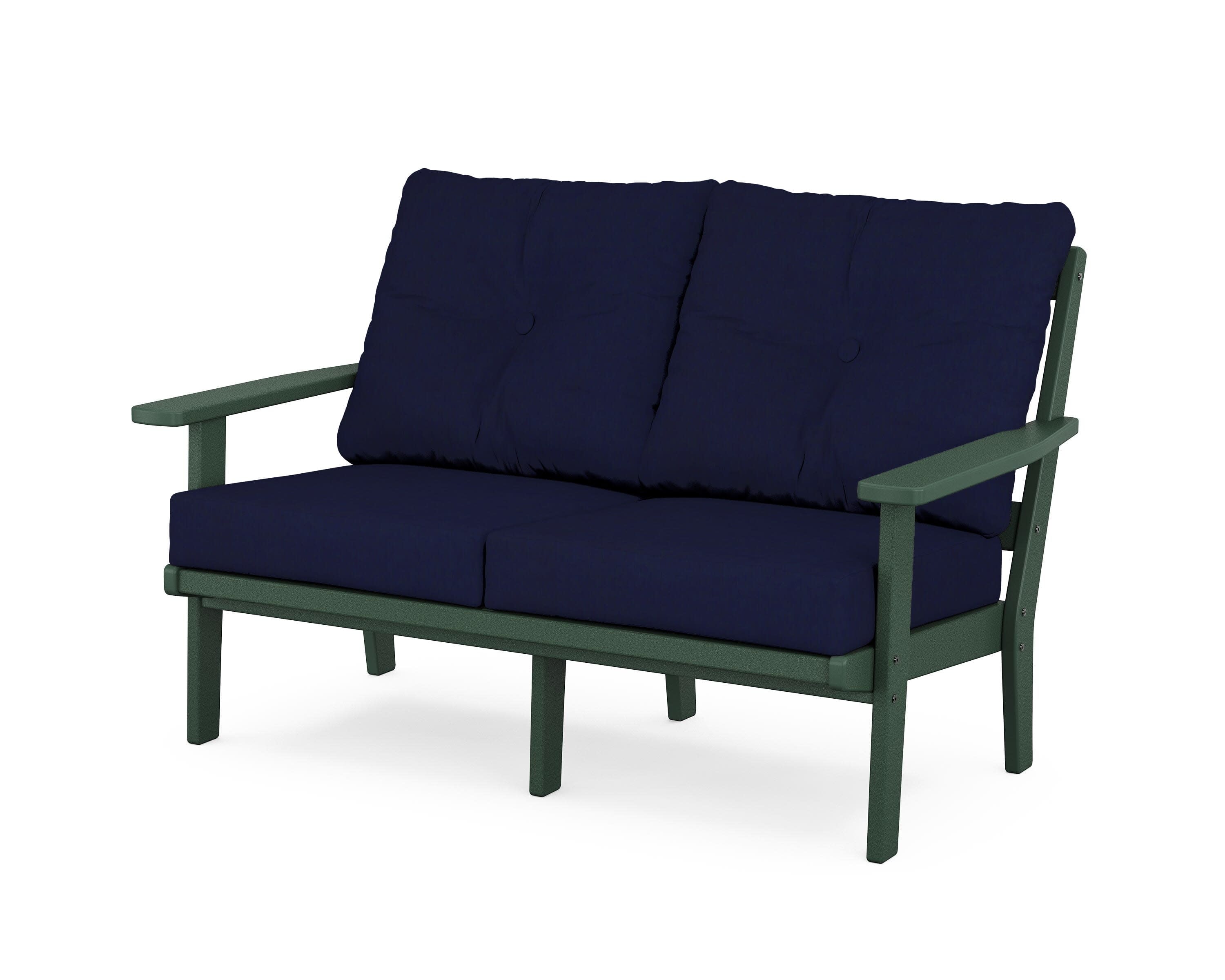 Prairie Deep SeatingLoveseat in Green / Navy