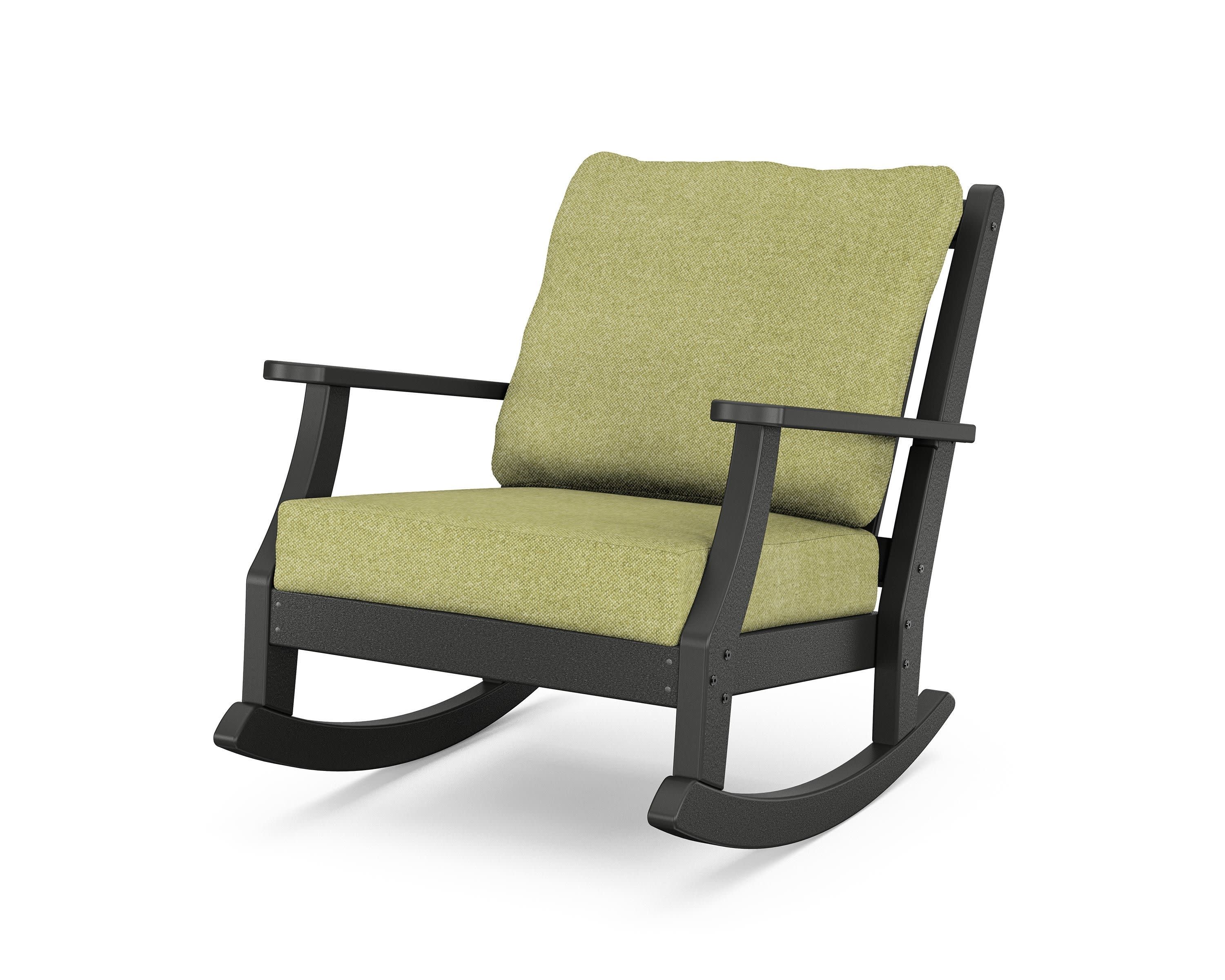 Wovendale Deep Seating Rocking Chair in Black / Chartreuse Boucle