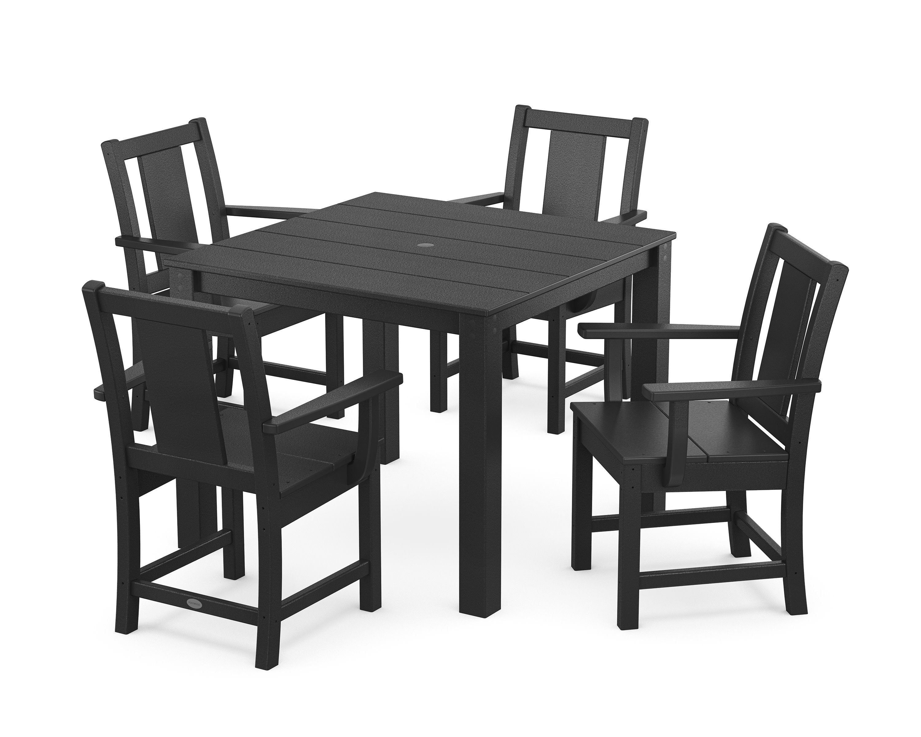 Prairie 5-Piece Parsons Dining Set in Black
