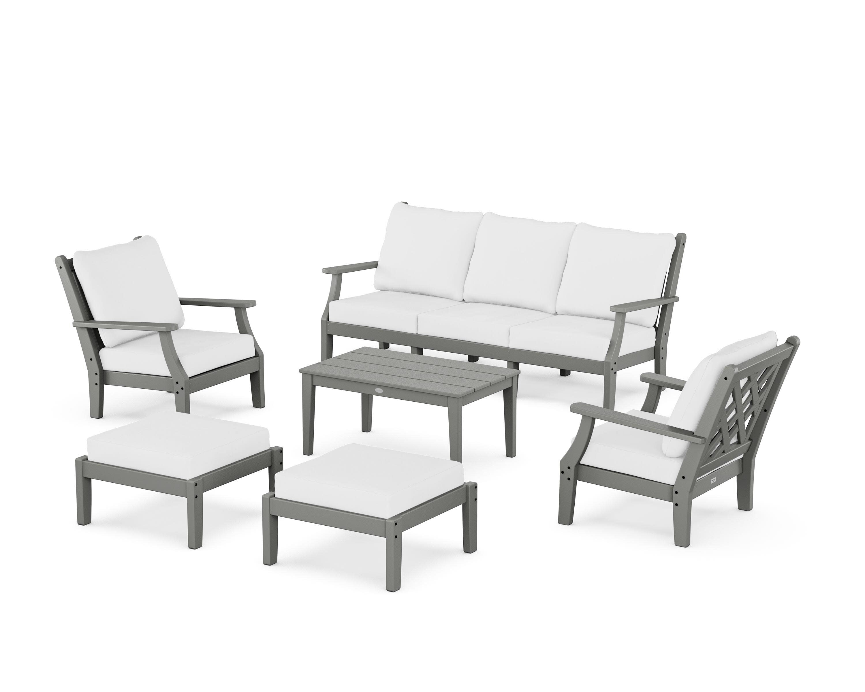 Wovendale 6-Piece Lounge Sofa Set in Slate Grey / Natural