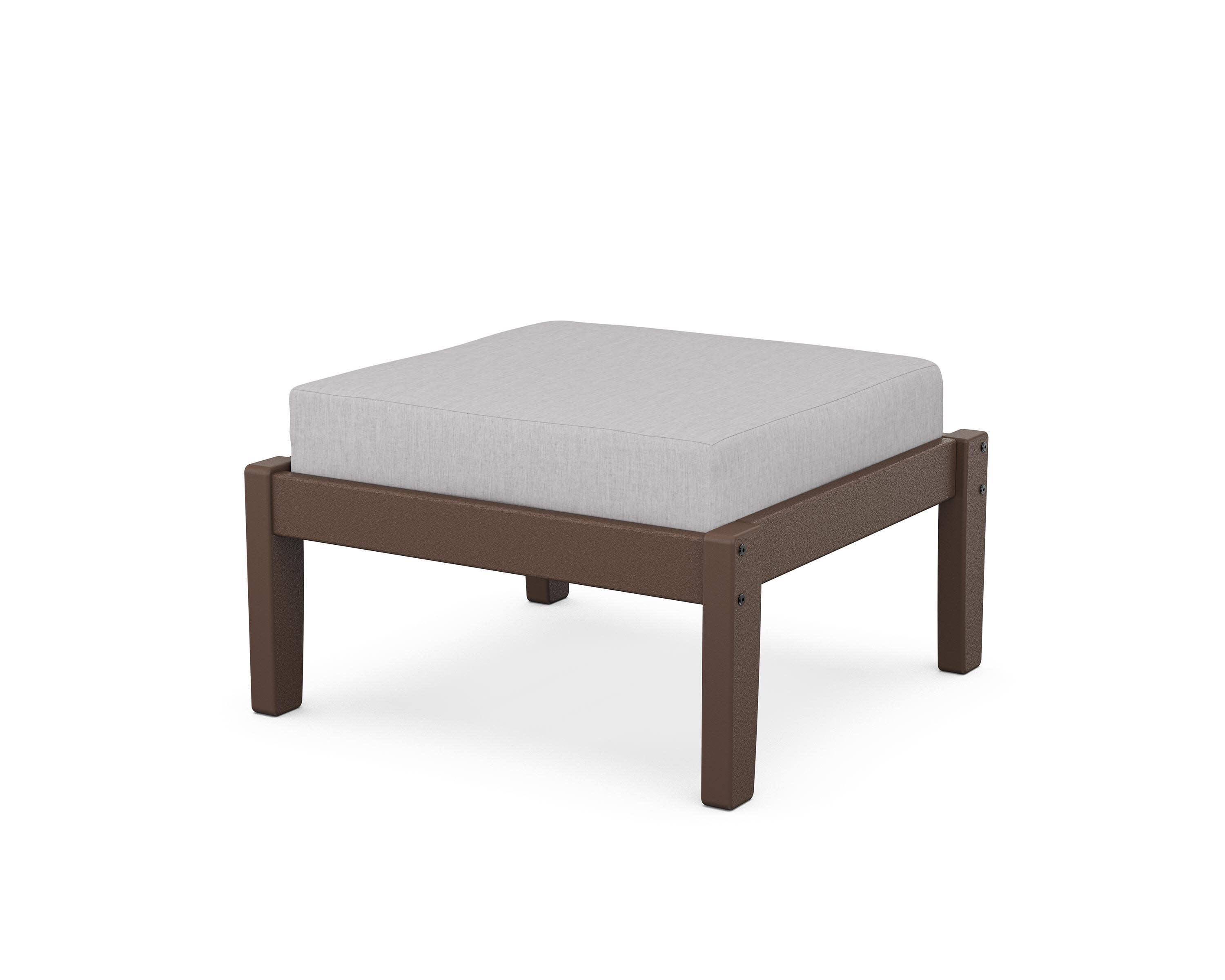 Deep Seating Ottoman in Mahogany / Granite