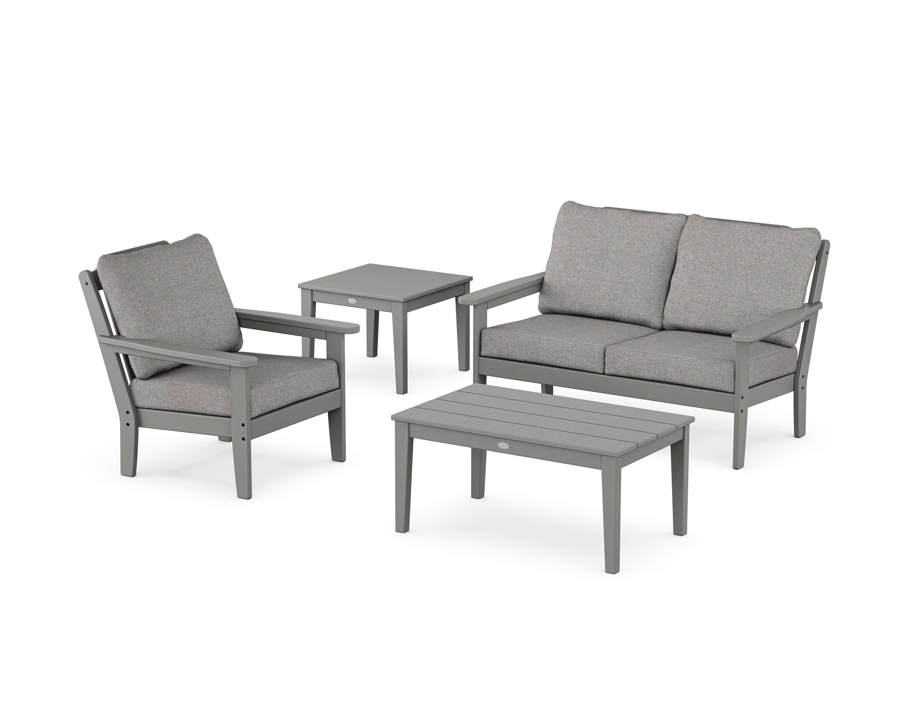 Wovendale 4-Piece Deep Seating Set in Slate Grey / Grey Mist