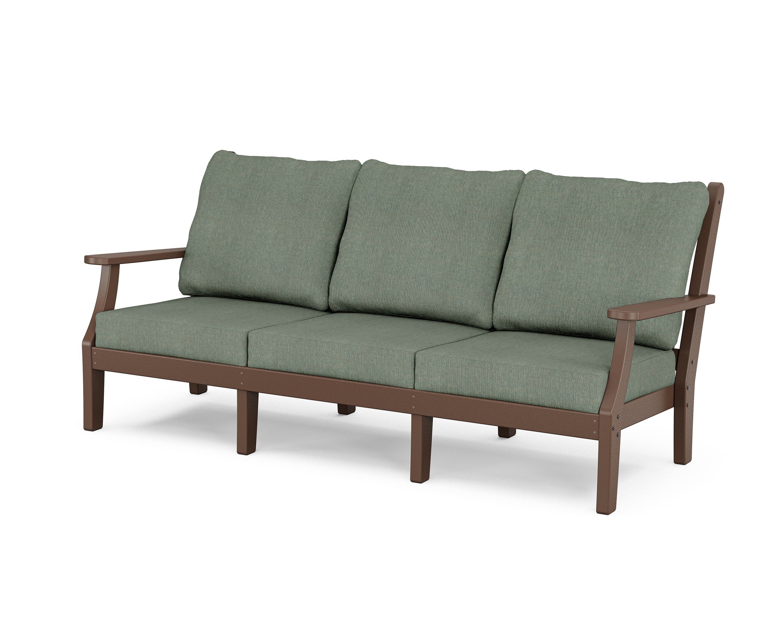Wovendale Deep Seating Sofa in Mahogany / Cast Sage