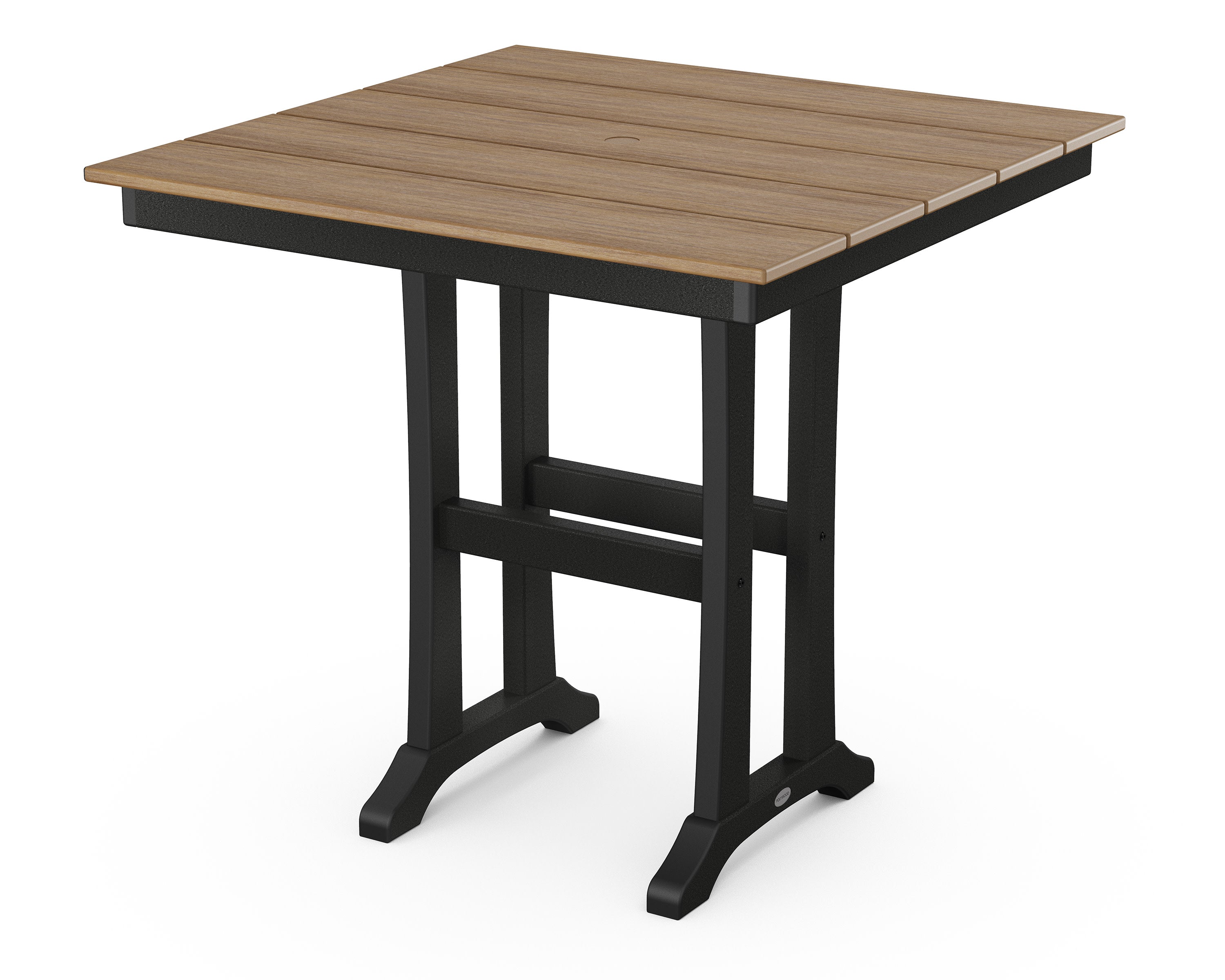 Farmhouse Trestle 37" Counter Table in Black / Natural