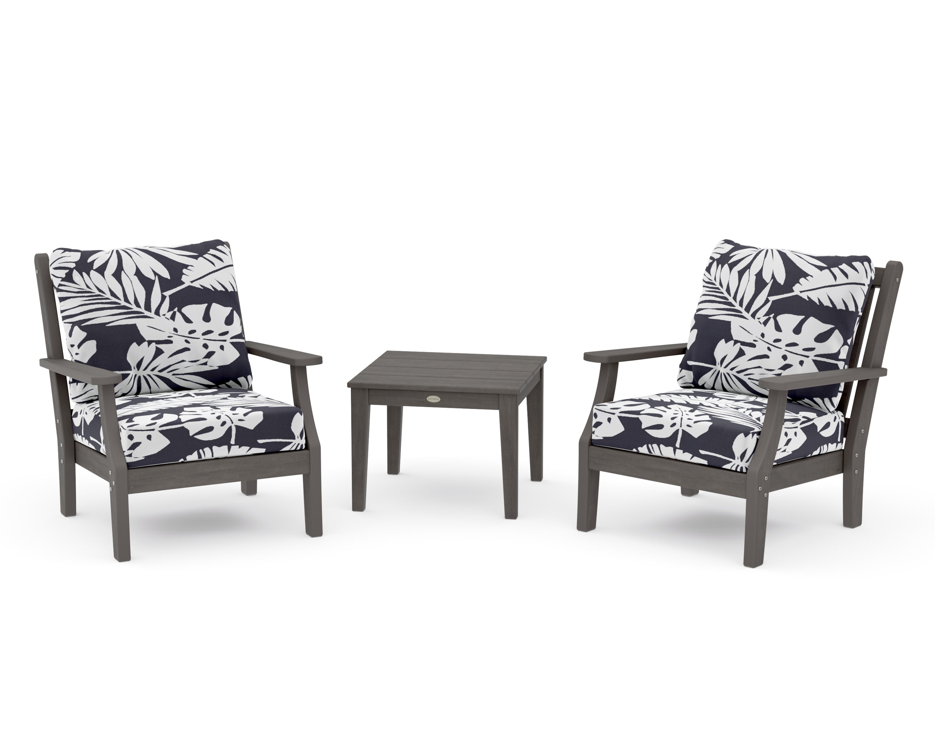 Wovendale 3-Piece Deep Seating Set in Driftwood / Leaf Navy