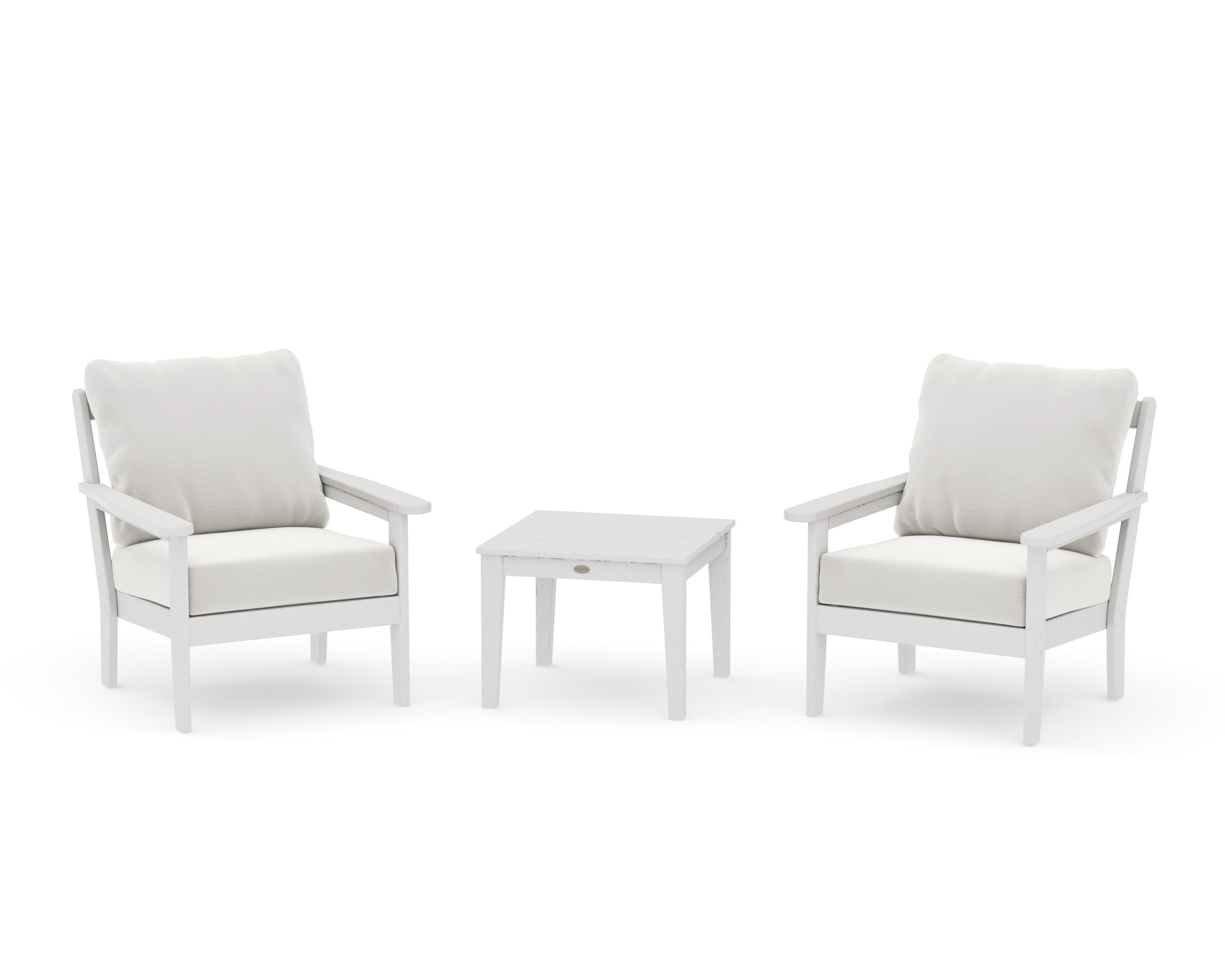 Cottage 3-Piece Deep Seating Set in Vintage White / Natural Linen