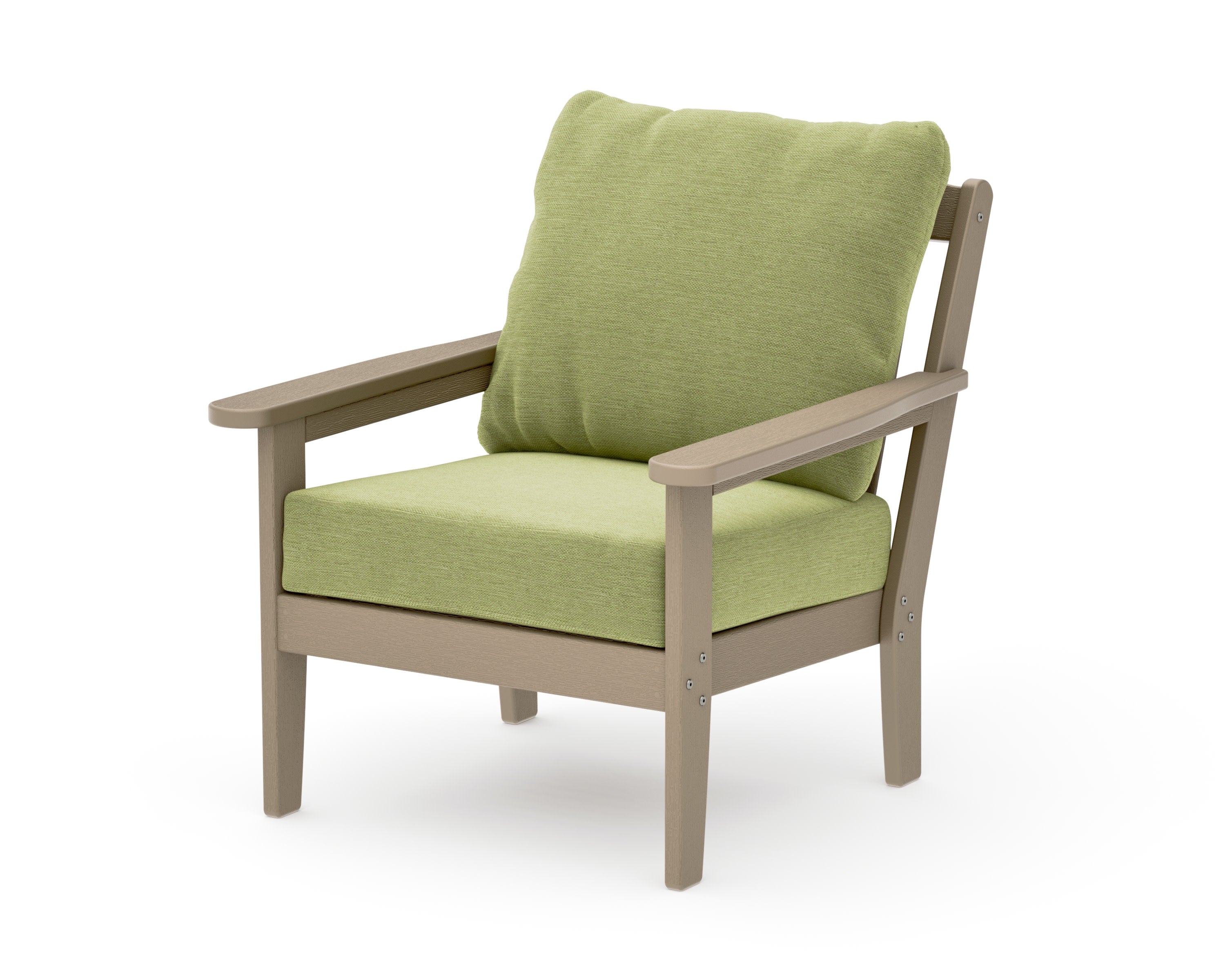 Cottage Deep Seating Chair in Vintage Sahara / Chartreuse Boucle