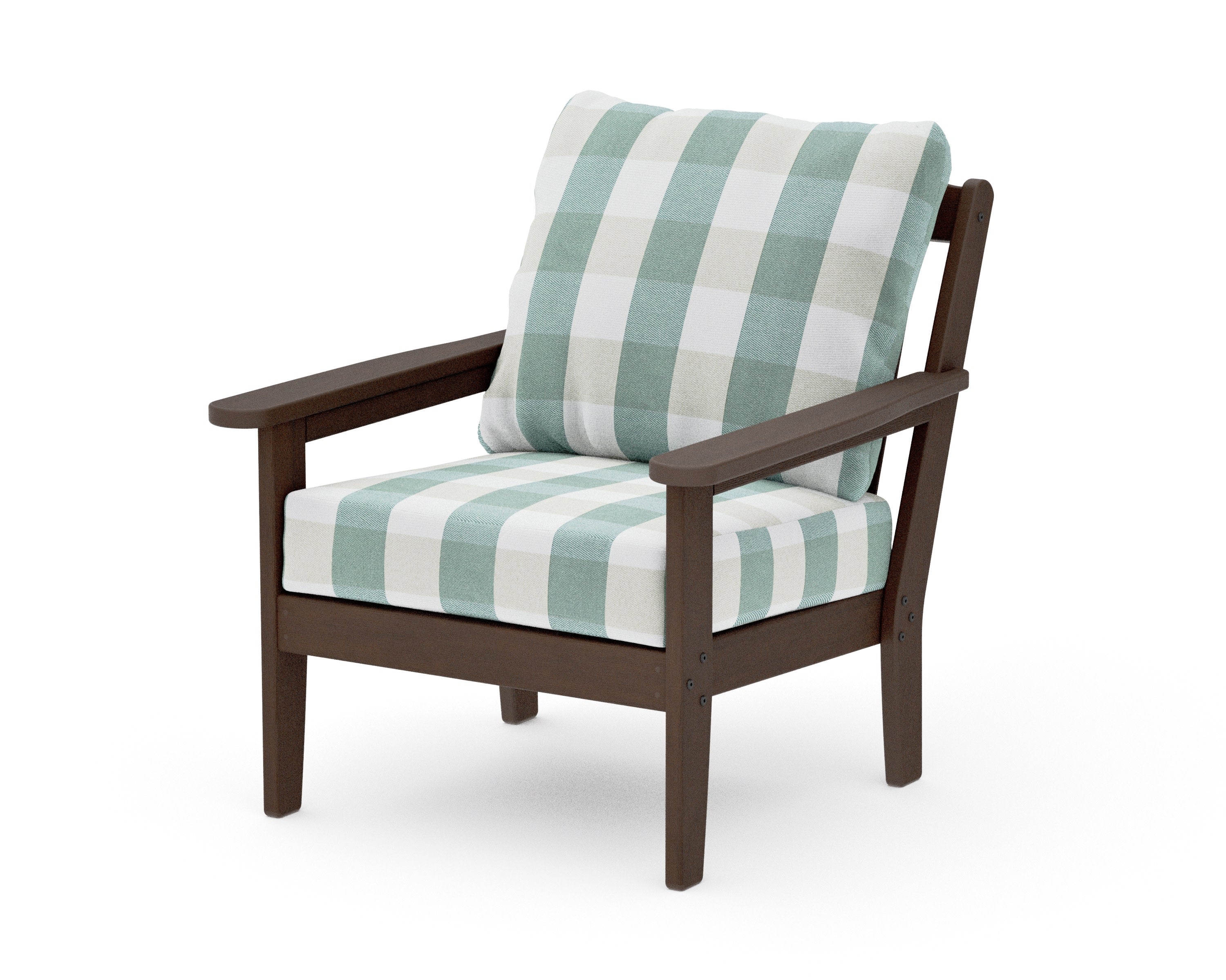 Cottage Deep Seating Chair in Kona / Buffalo Plaid Glacier Spa