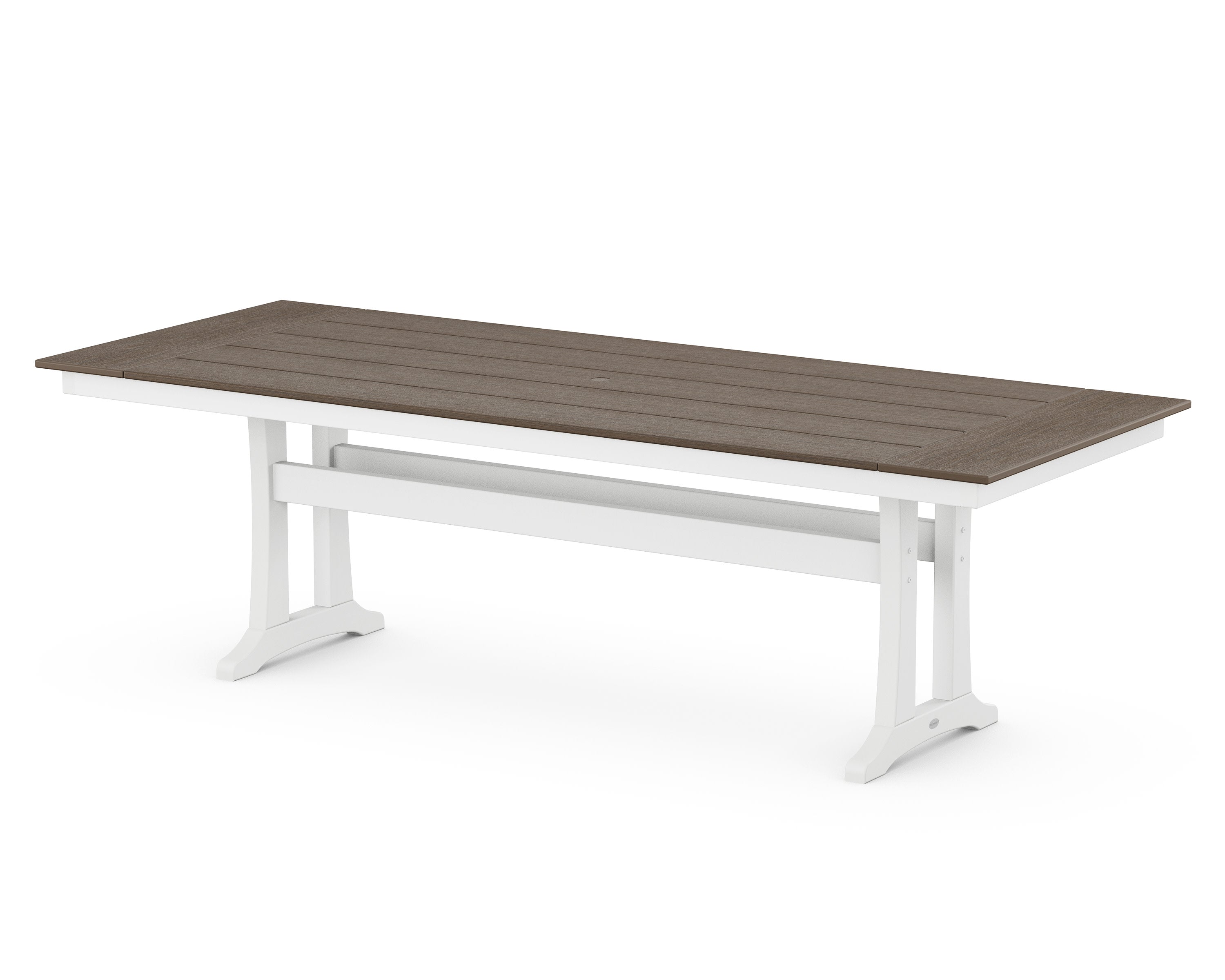 Farmhouse Trestle 38" x 96" Dining Table in White / Kona