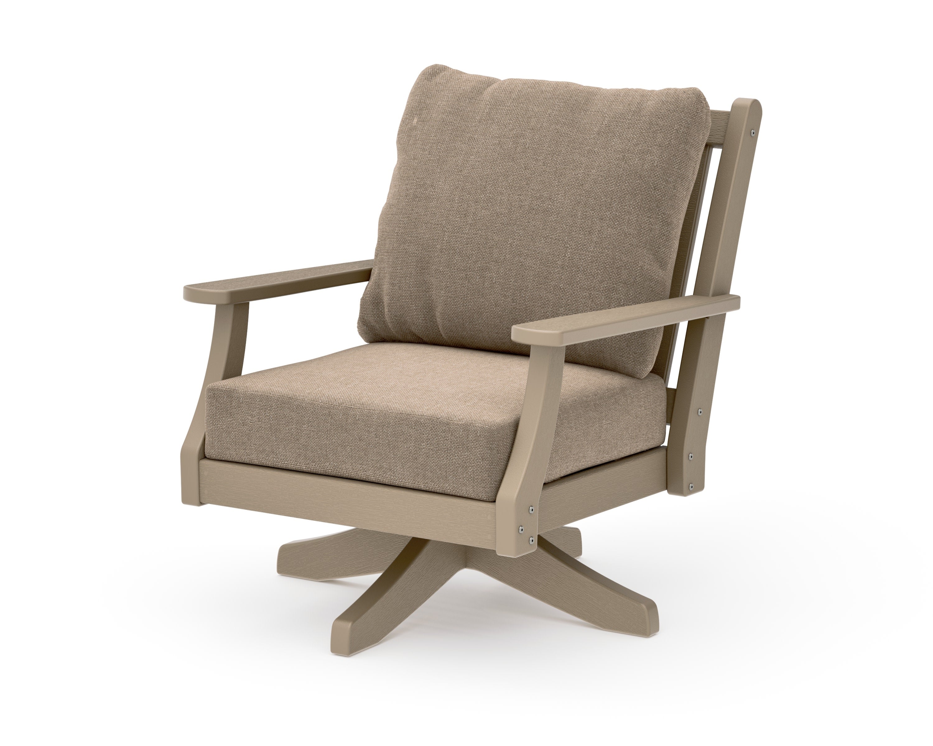 Wovendale Deep Seating Swivel Chair in Vintage Sahara / Spiced Burlap