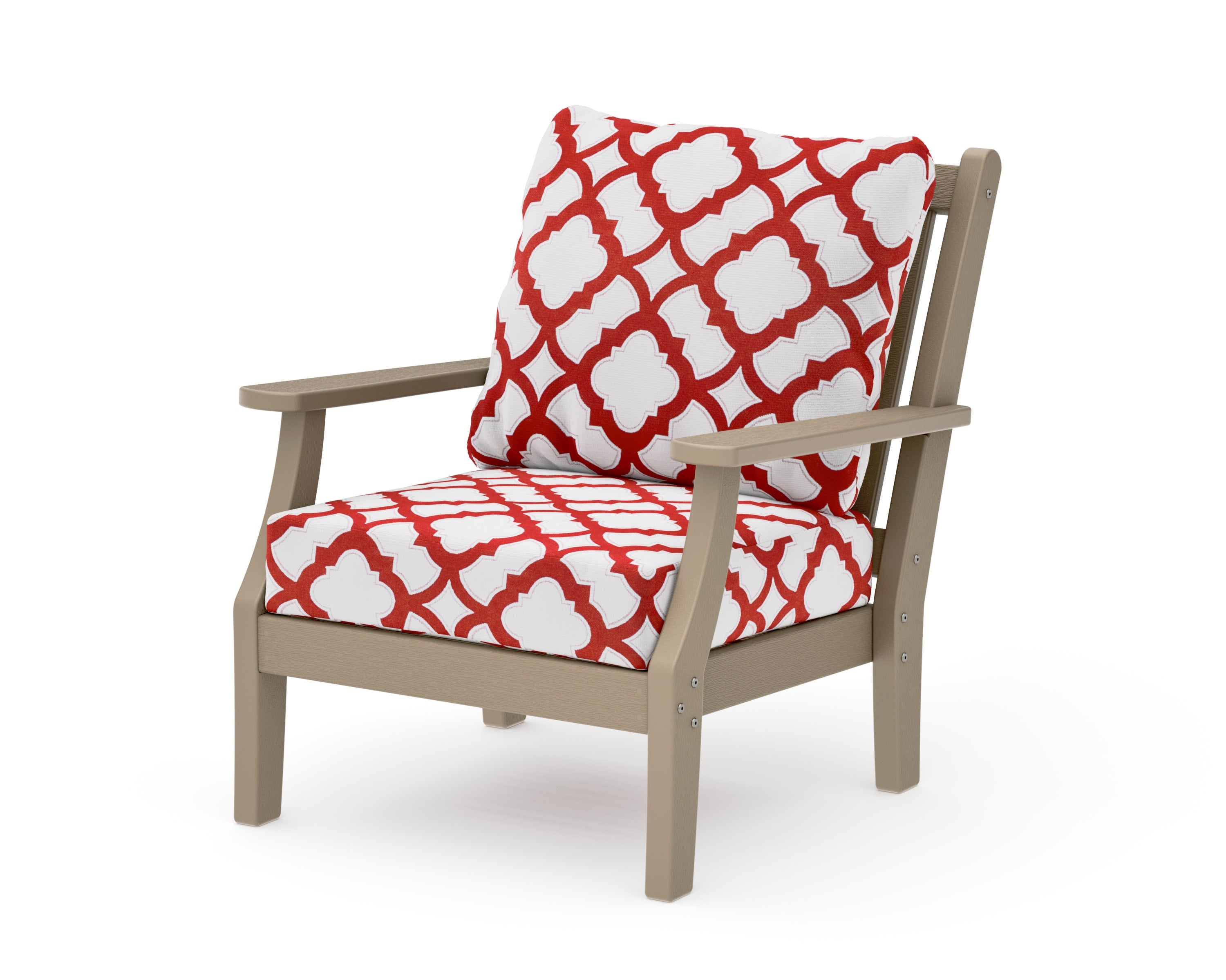 Wovendale Deep Seating Chair in Vintage Sahara / Trellis Crimson