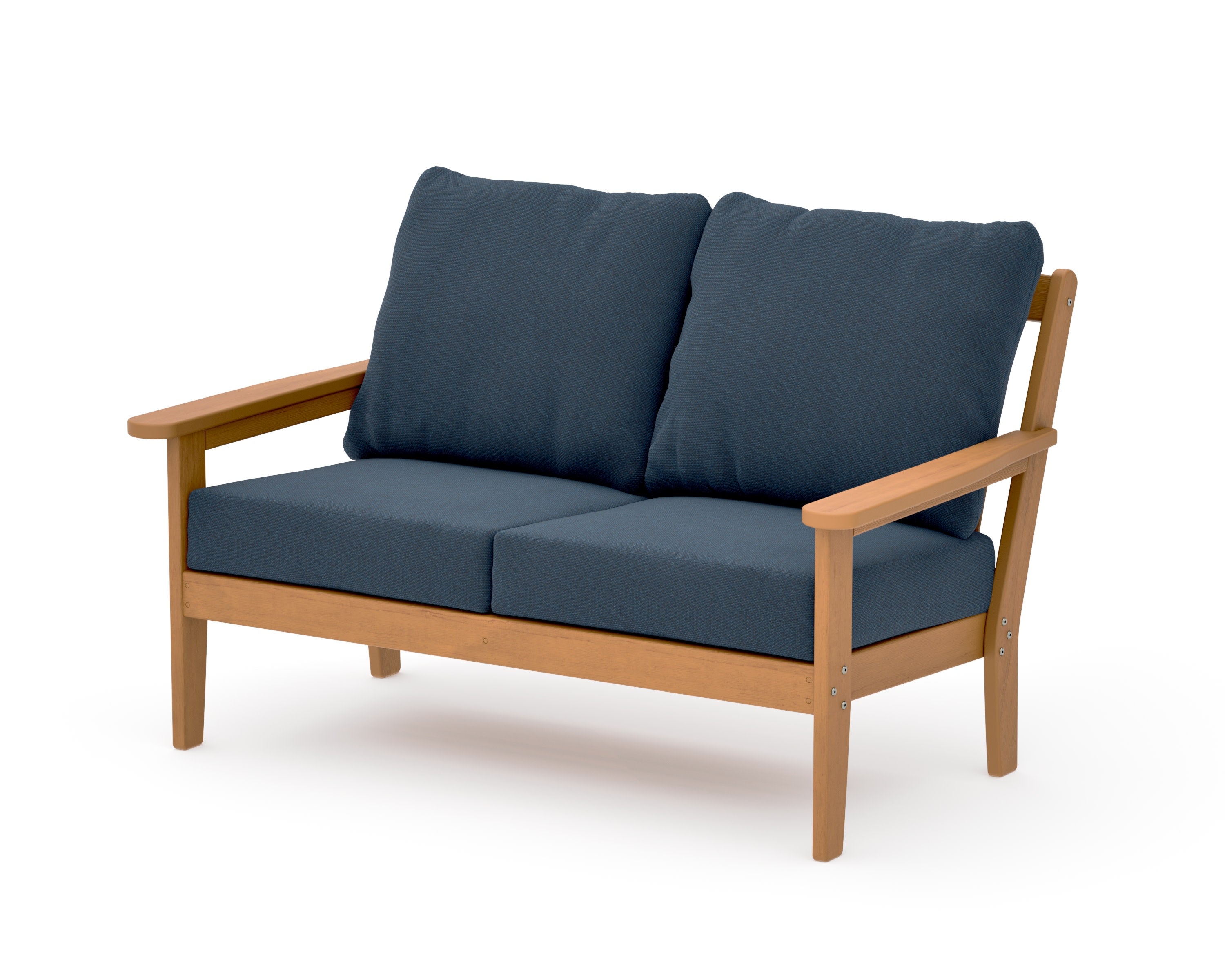 Cottage Deep Seating Loveseat in Natural / Marine Indigo