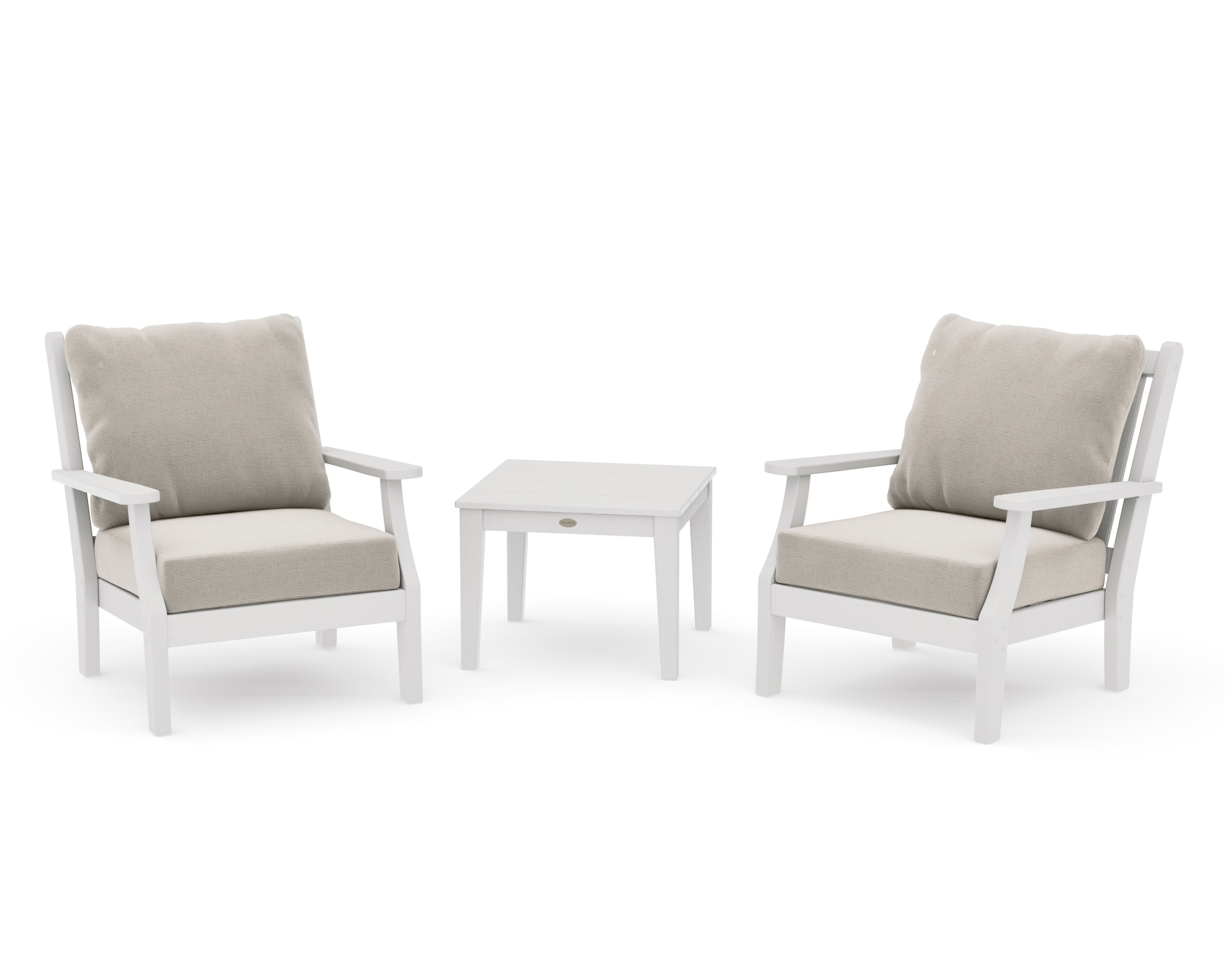 Wovendale 3-Piece Deep Seating Set in Vintage White / Dune Burlap