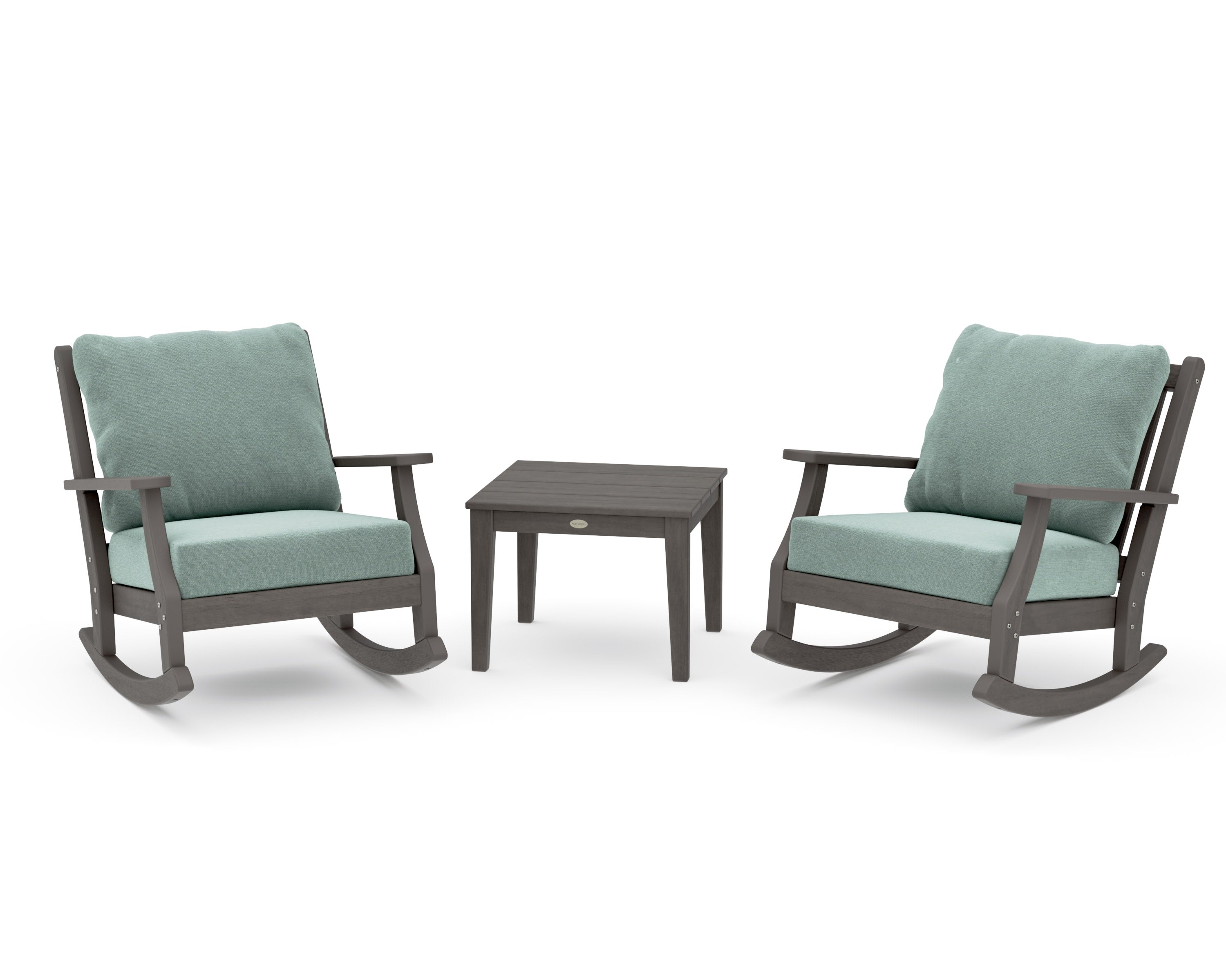 Wovendale 3-Piece Deep Seating Rocker Set in Driftwood / Glacier Spa