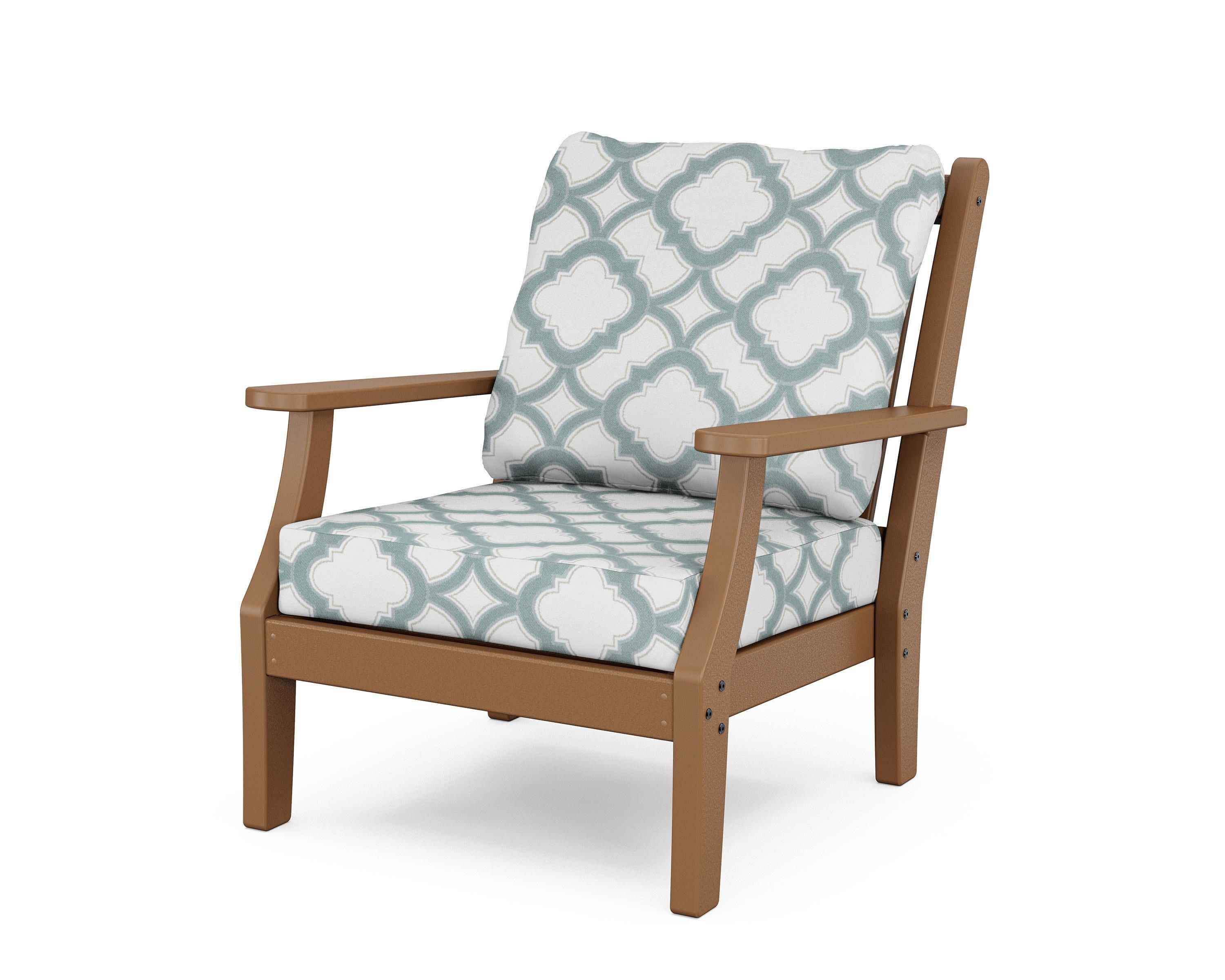 Wovendale Deep Seating Chair in Teak / Trellis Glacier Spa