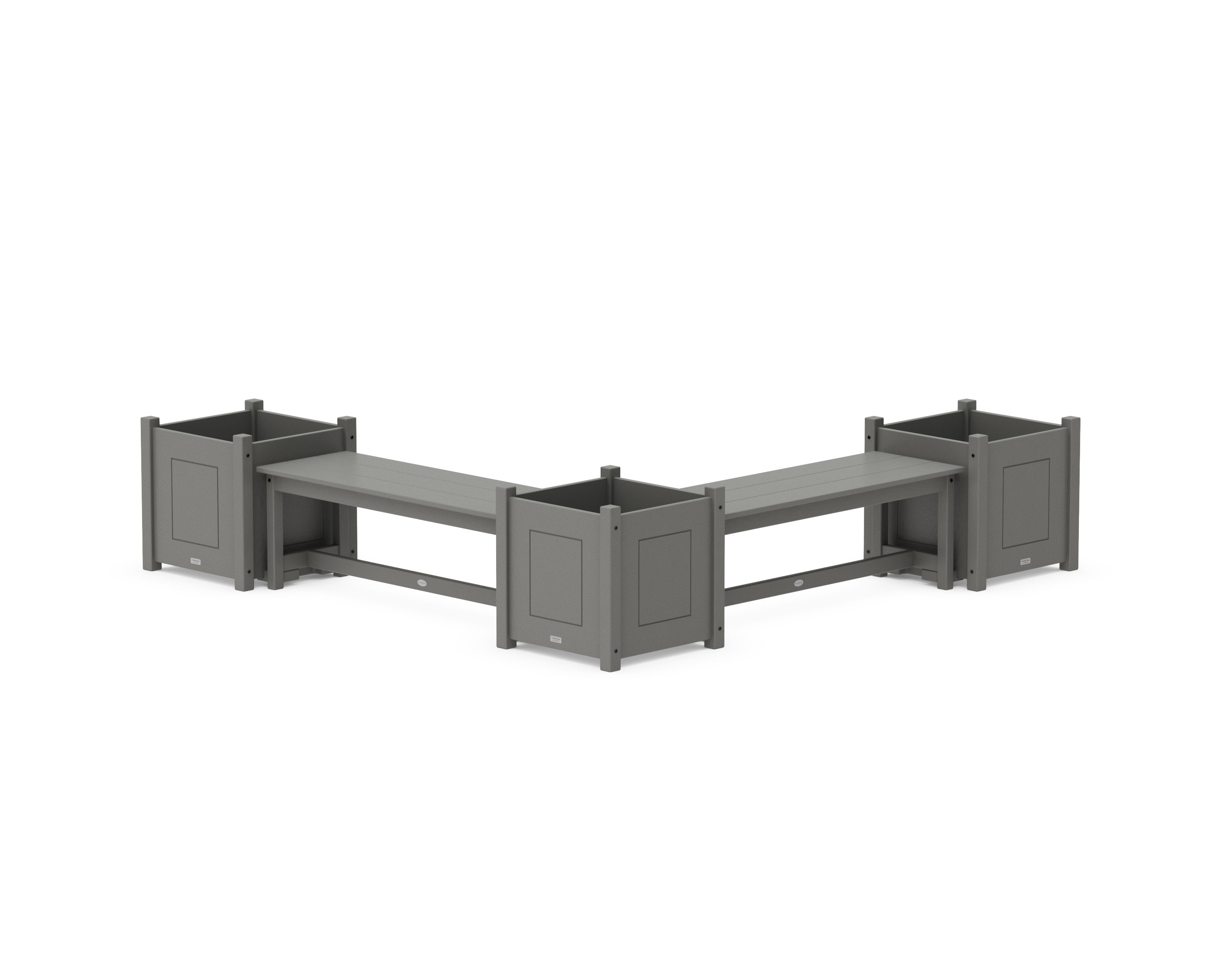 48" Country Living L- Shaped Planter Bench Corner Set - Large in Slate Grey
