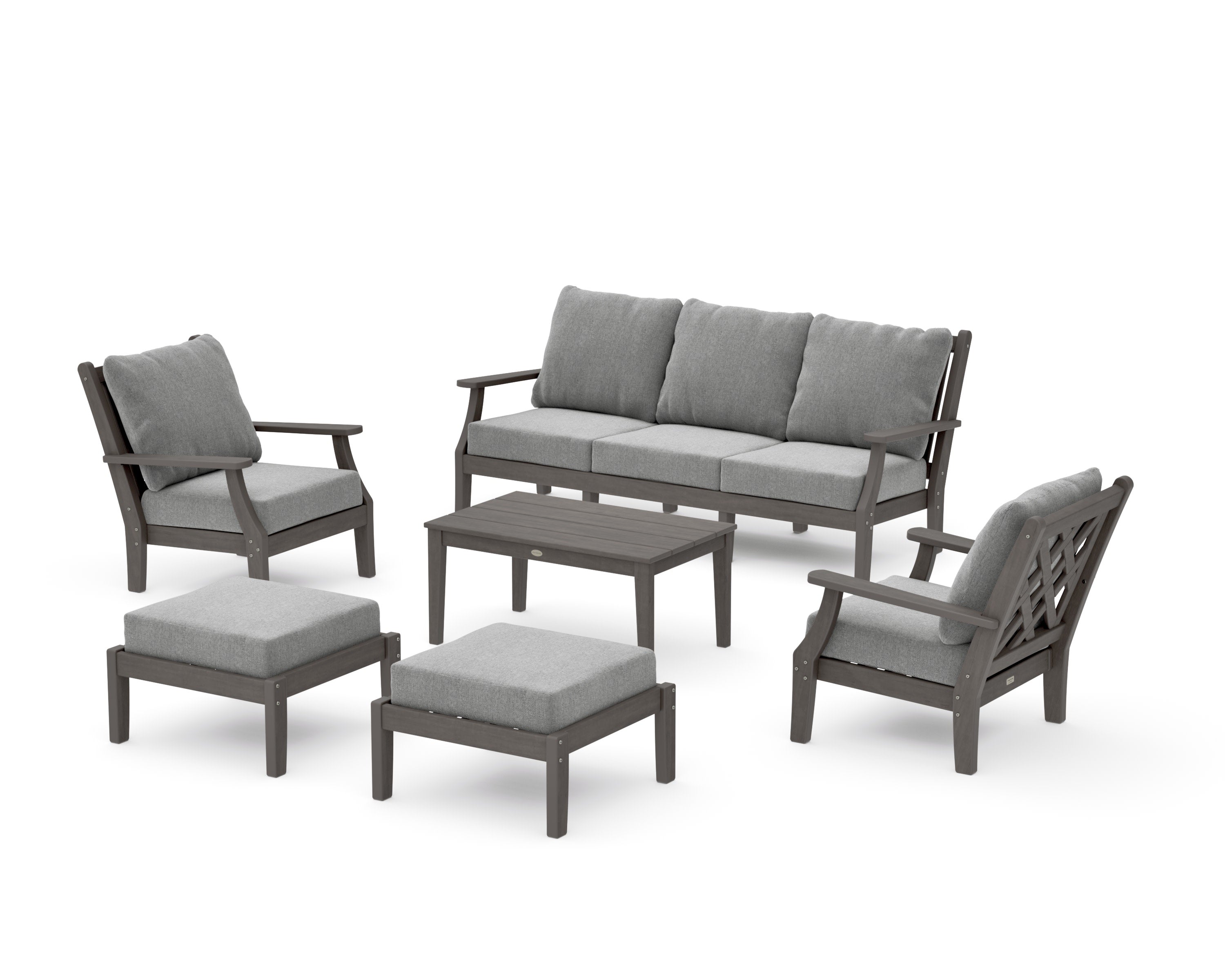 Wovendale 6-Piece Lounge Sofa Set in Driftwood / Grey Mist