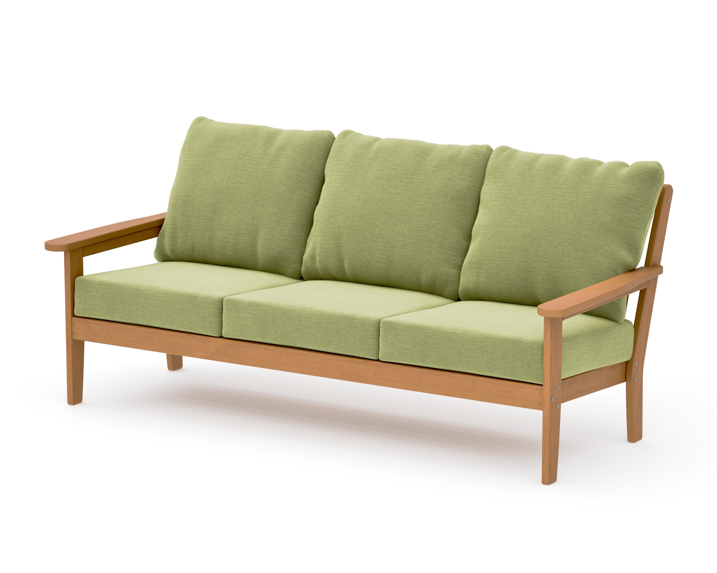 Cottage Deep Seating Sofa in Natural / Chartreuse Boucle