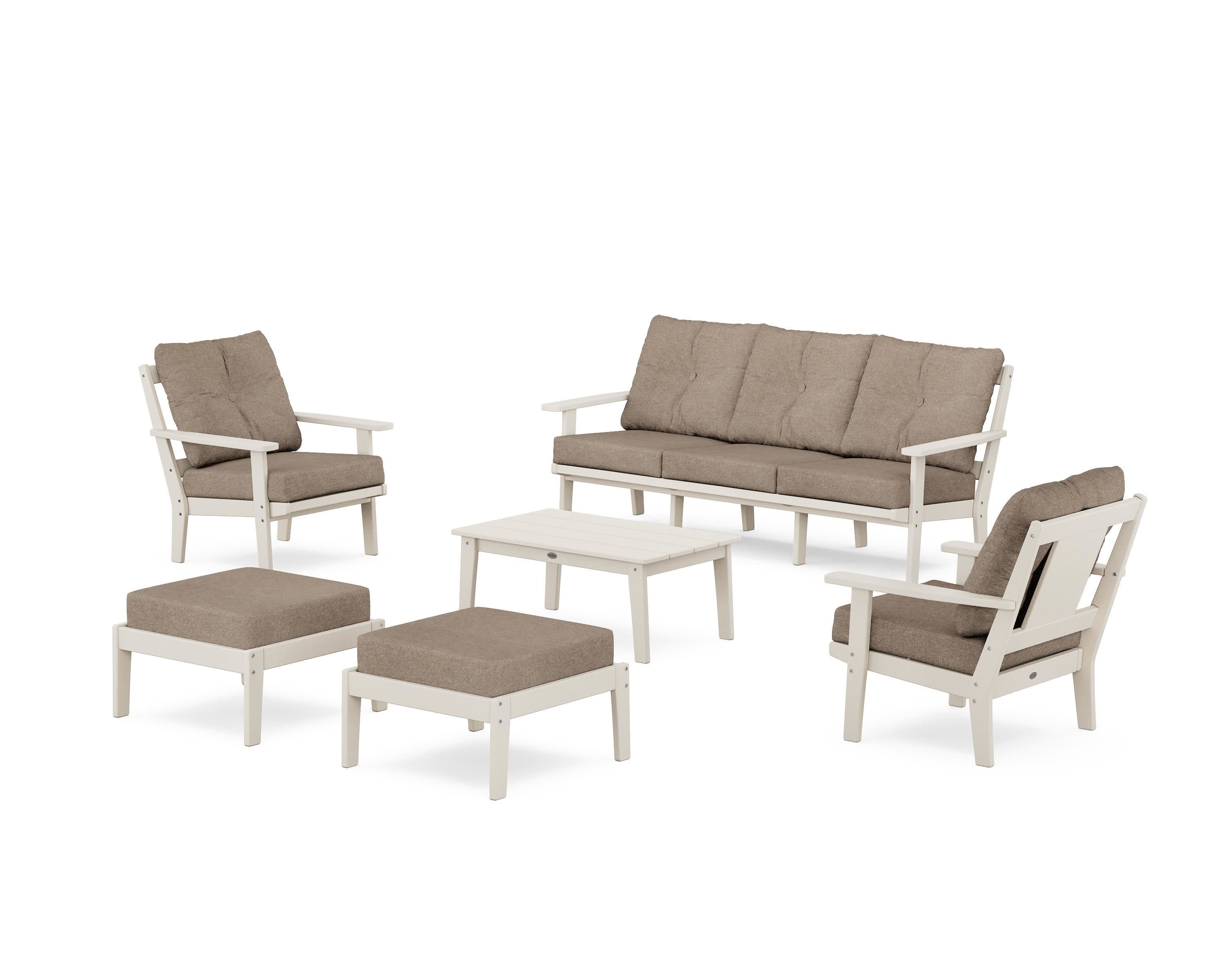 Prairie 6-Piece Lounge Sofa Set in Sand / Spiced Burlap
