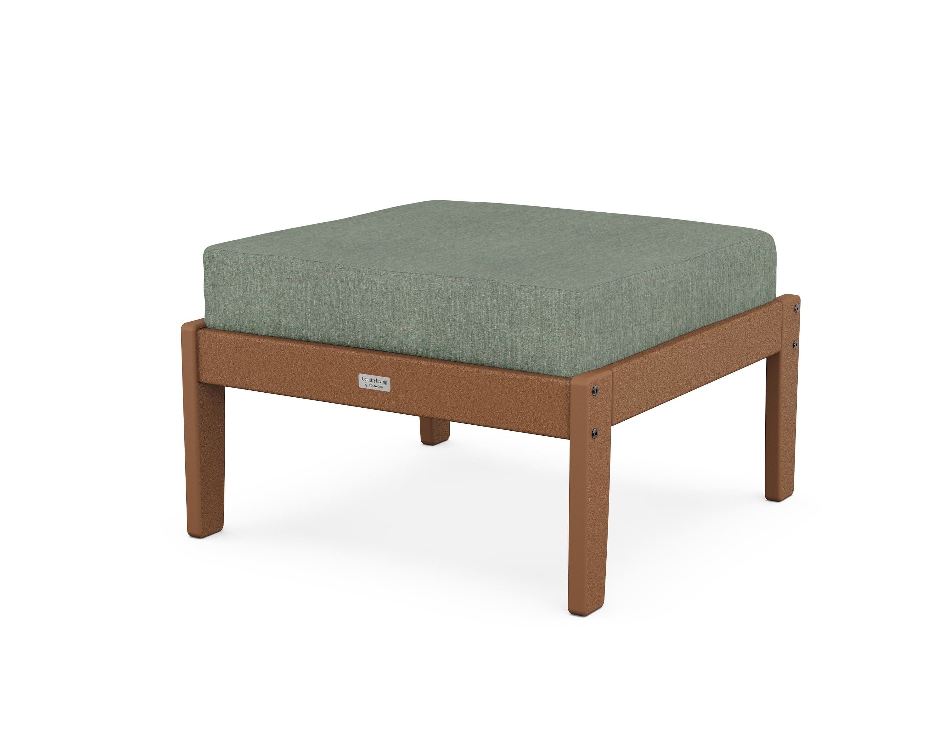Cottage Deep Seating Ottoman in Teak / Cast Sage