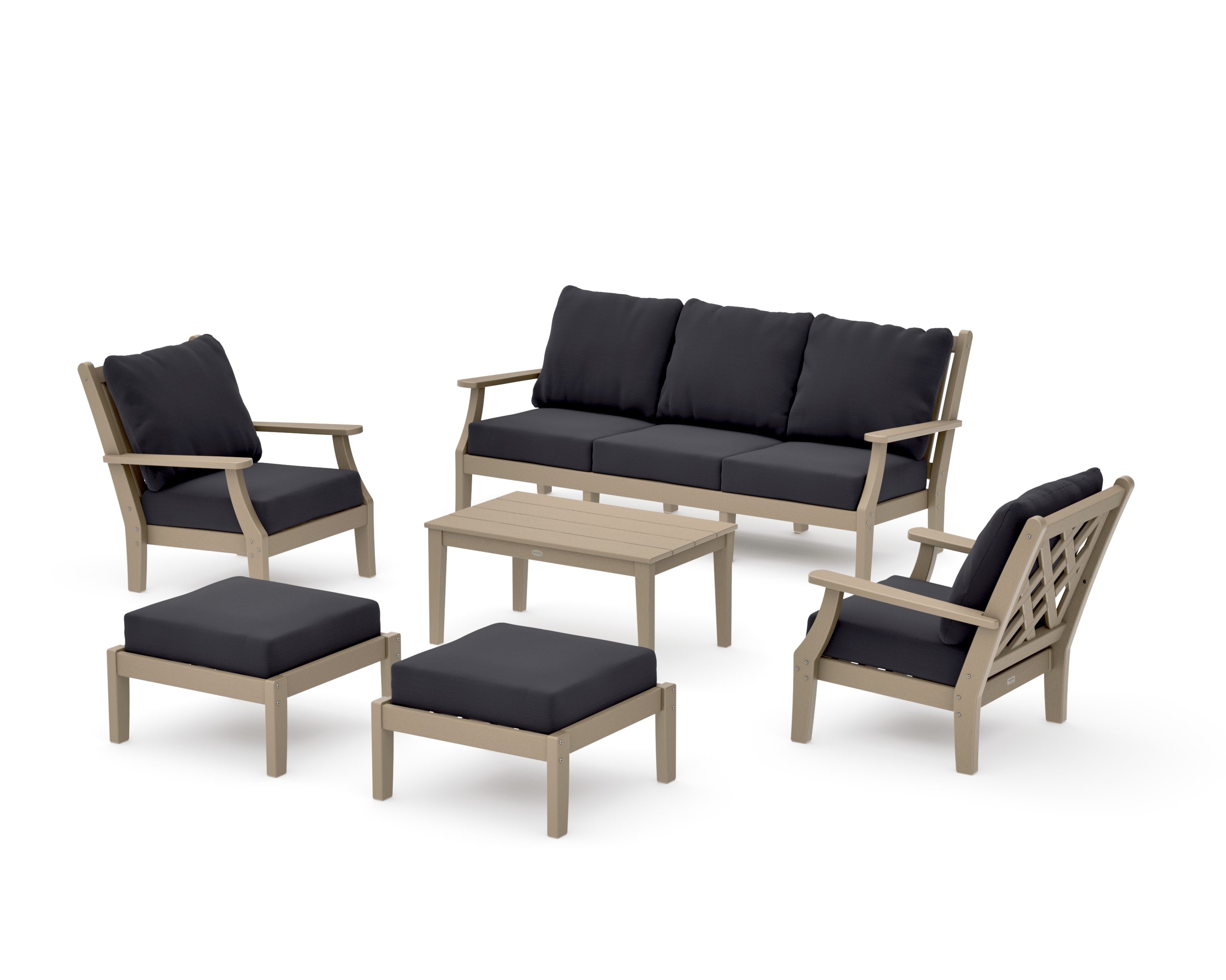 Wovendale 6-Piece Lounge Sofa Set in Vintage Sahara / Midnight Linen