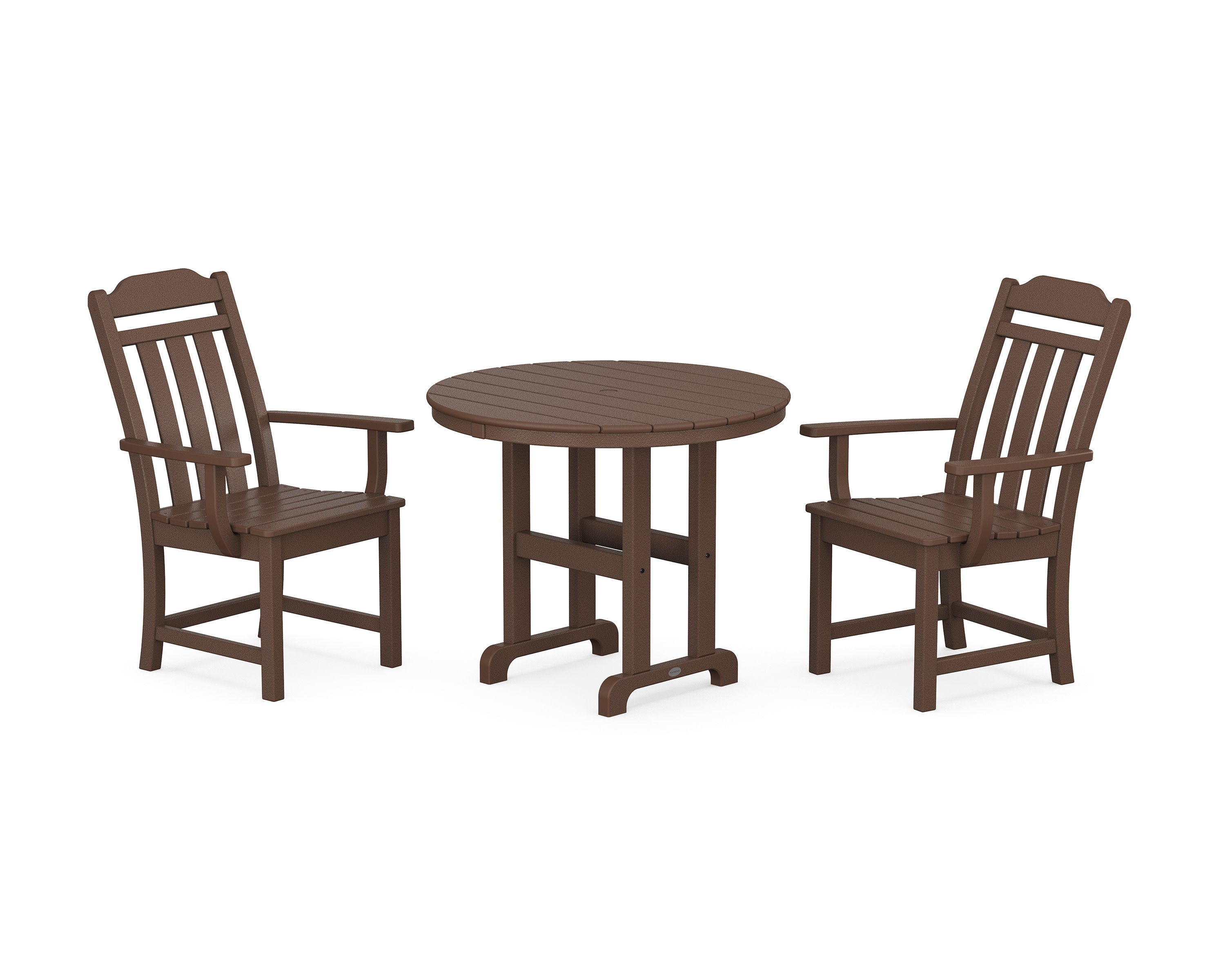 Cottage 3-Piece Farmhouse Dining Set in Mahogany