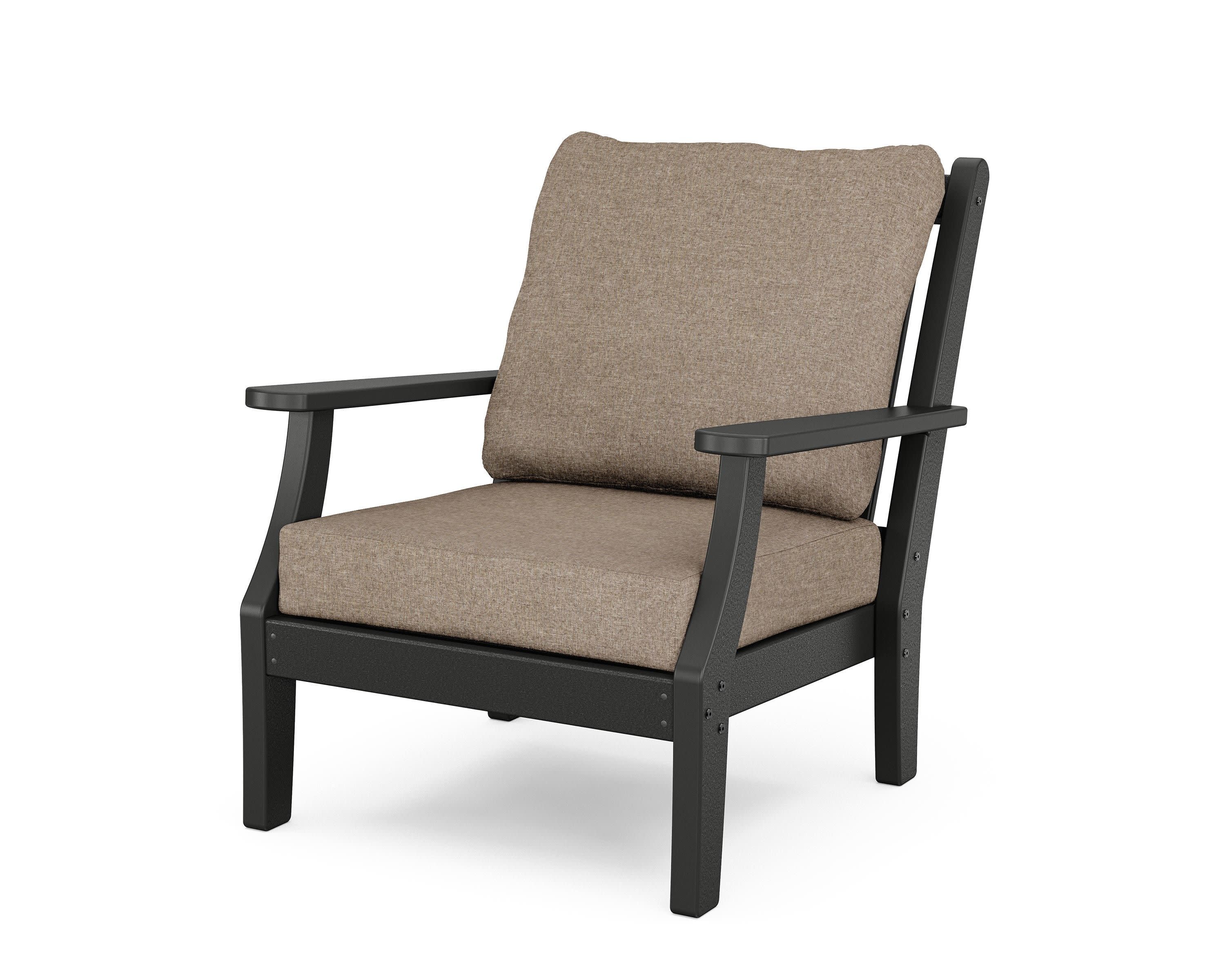 Wovendale Deep Seating Chair in Black / Spiced Burlap
