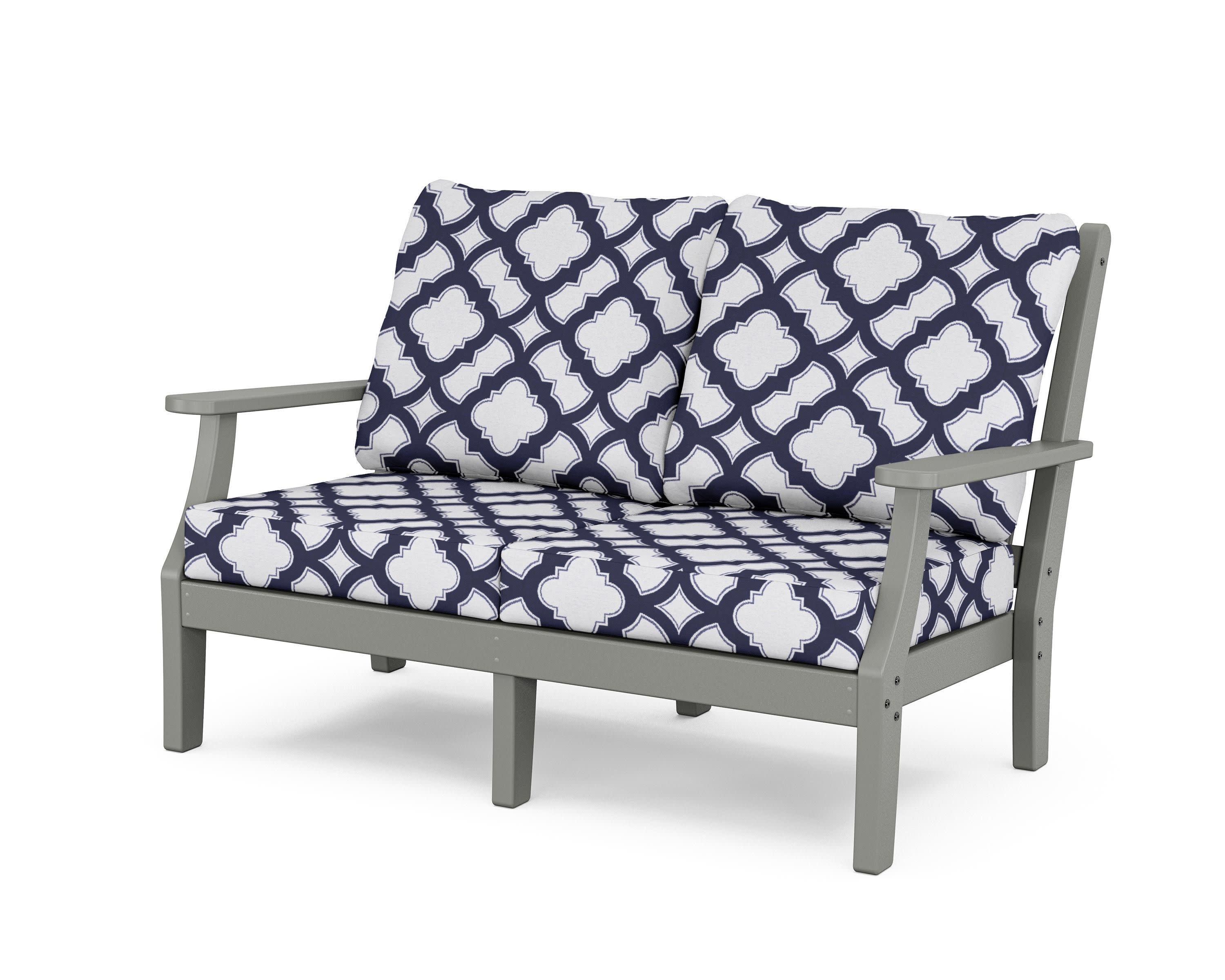 Wovendale Deep Seating Loveseat in Slate Grey / Trellis Navy