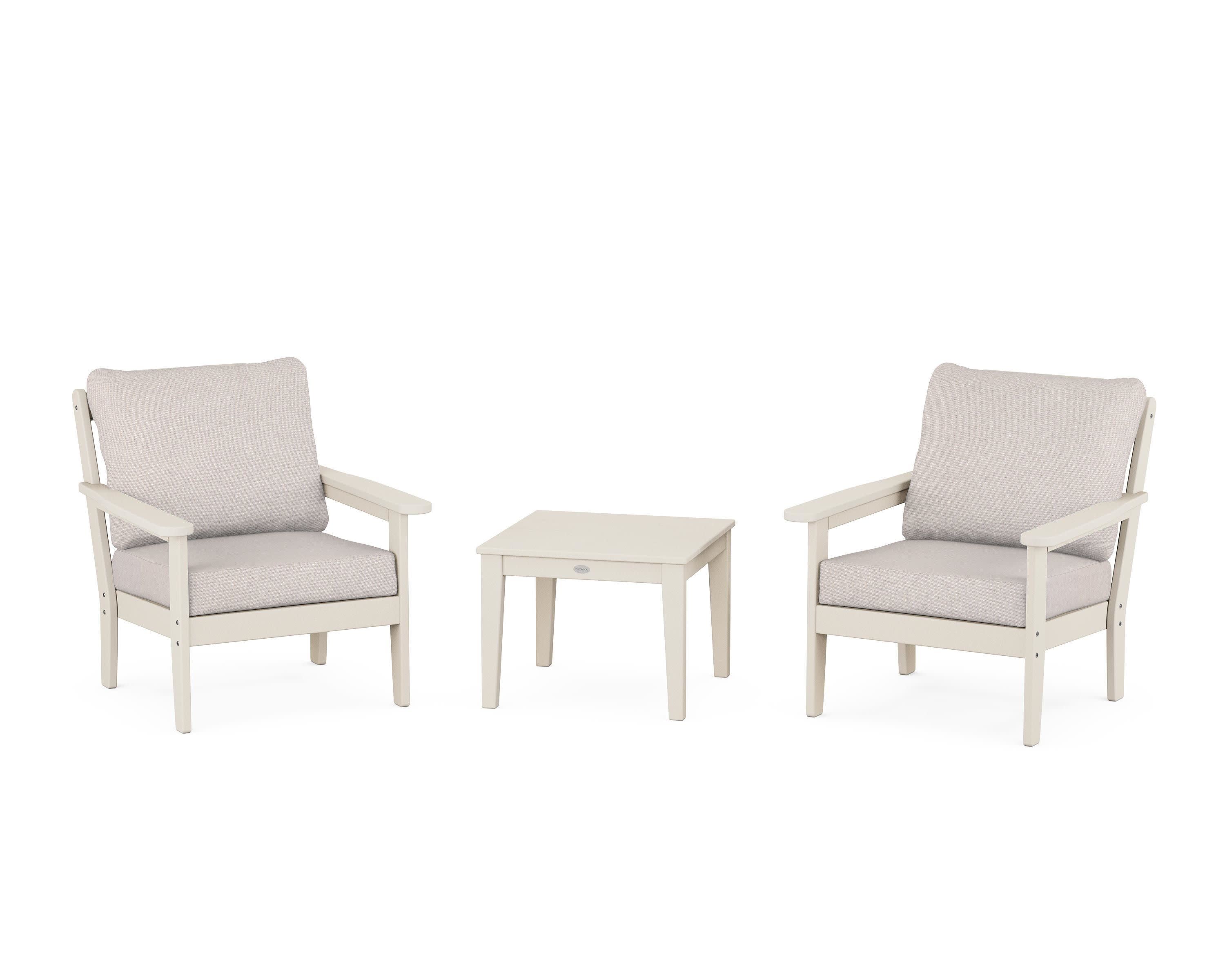 Cottage 3-Piece Deep Seating Set in Sand / Dune Burlap
