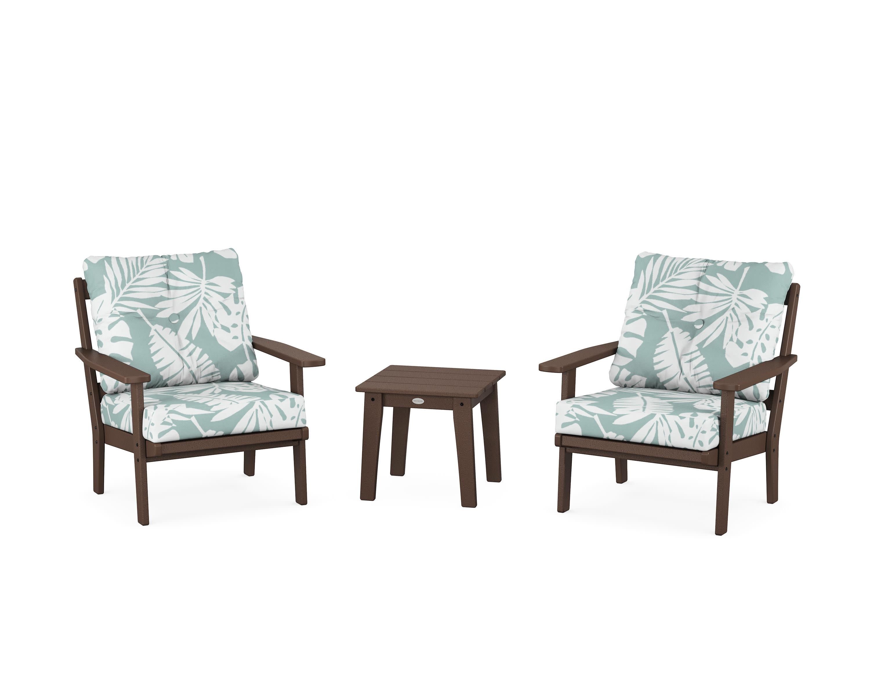 Prairie 3-Piece Deep Seating Set in Mahogany / Leaf Glacier Spa