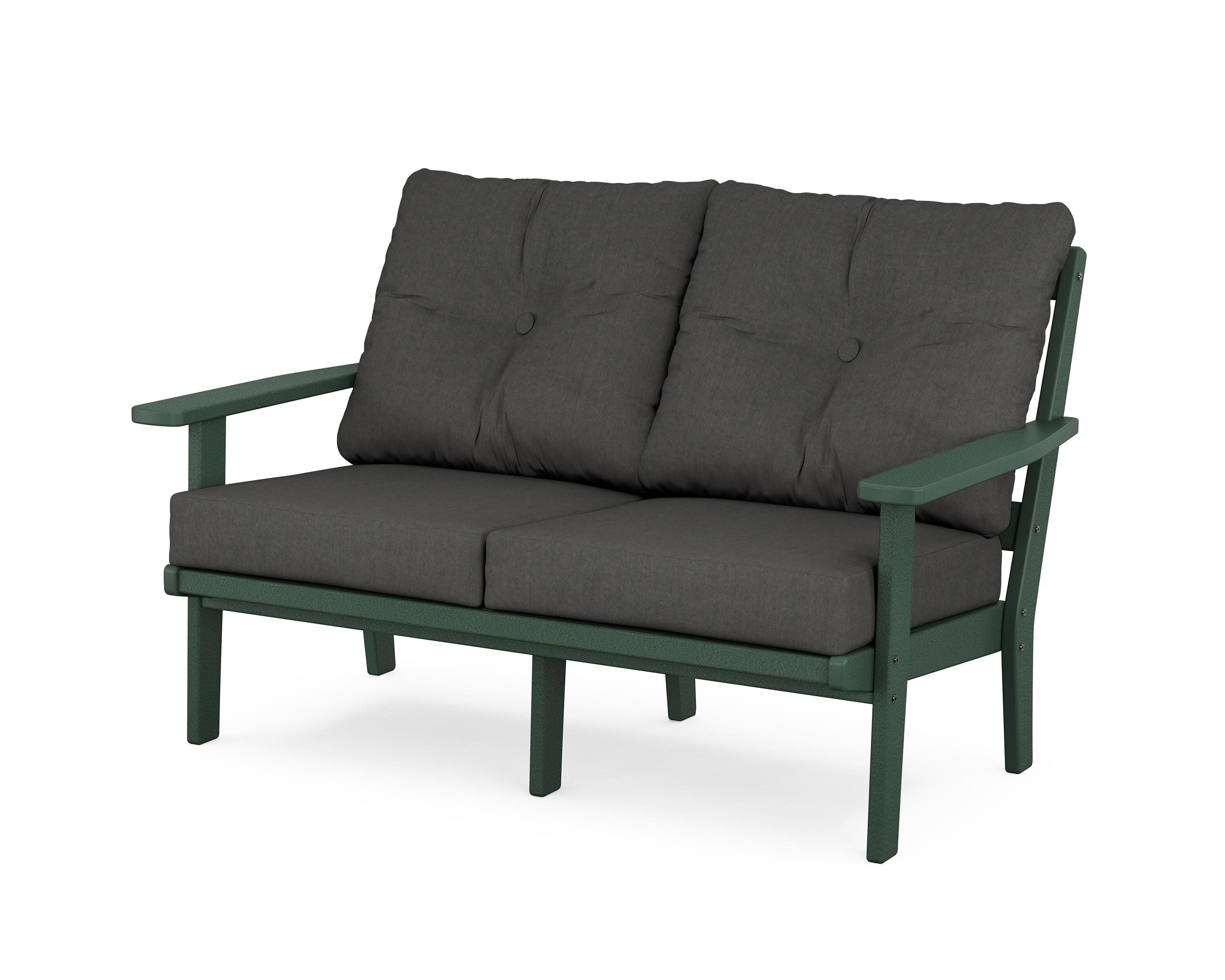 Prairie Deep SeatingLoveseat in Green / Spectrum Carbon