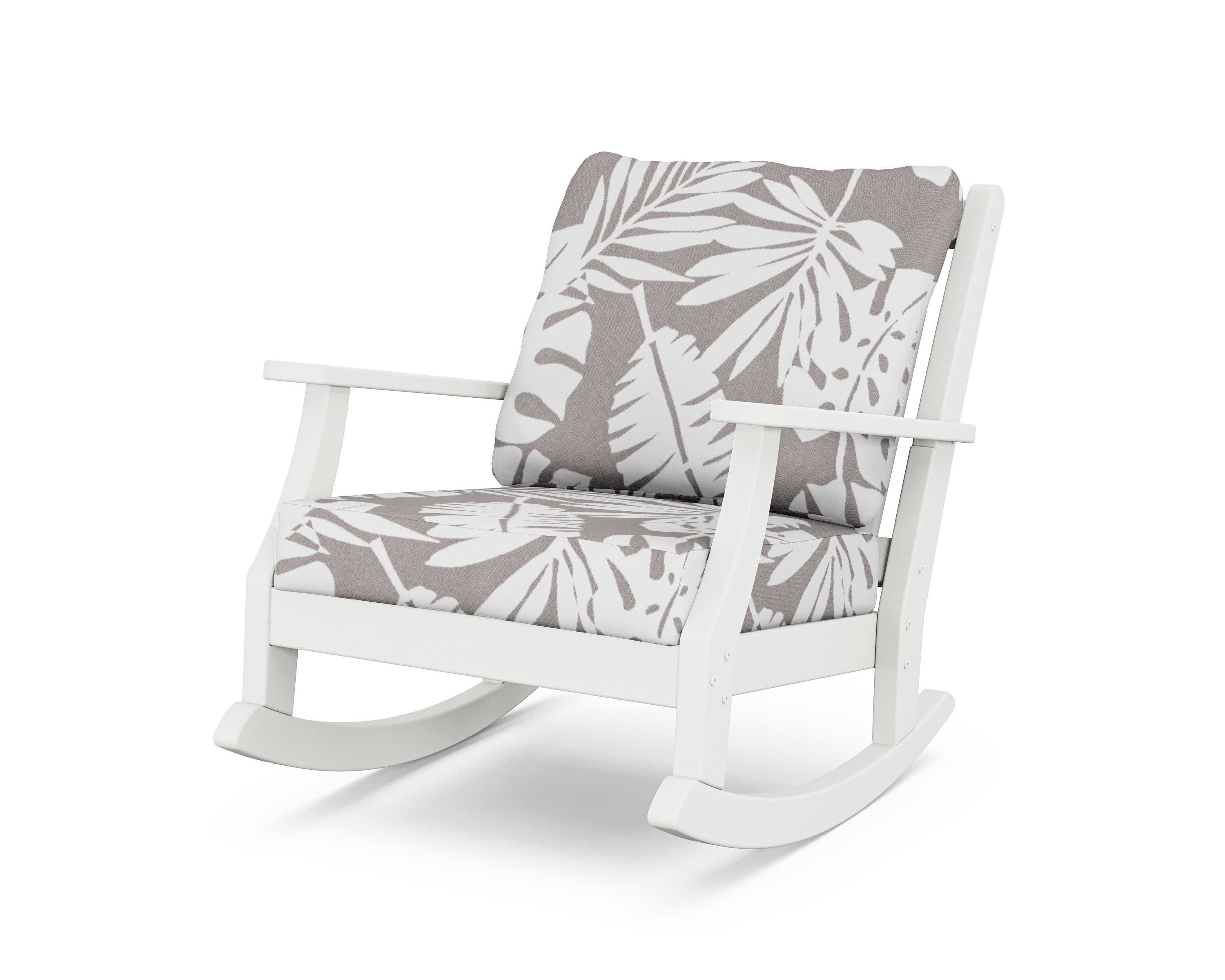 Wovendale Deep Seating Rocking Chair in White / Leaf Grey Mist