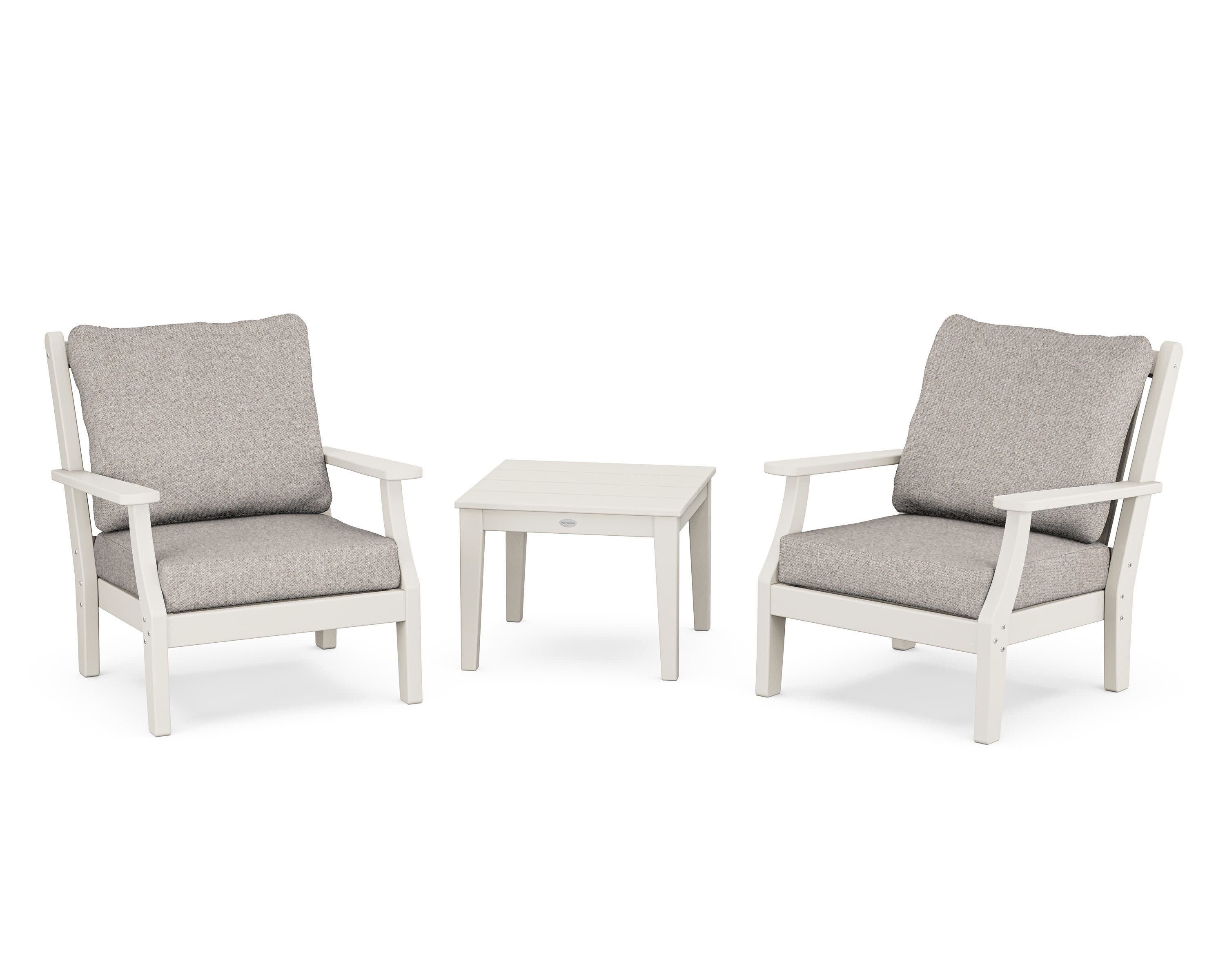 Wovendale 3-Piece Deep Seating Set in Sand / Weathered Tweed