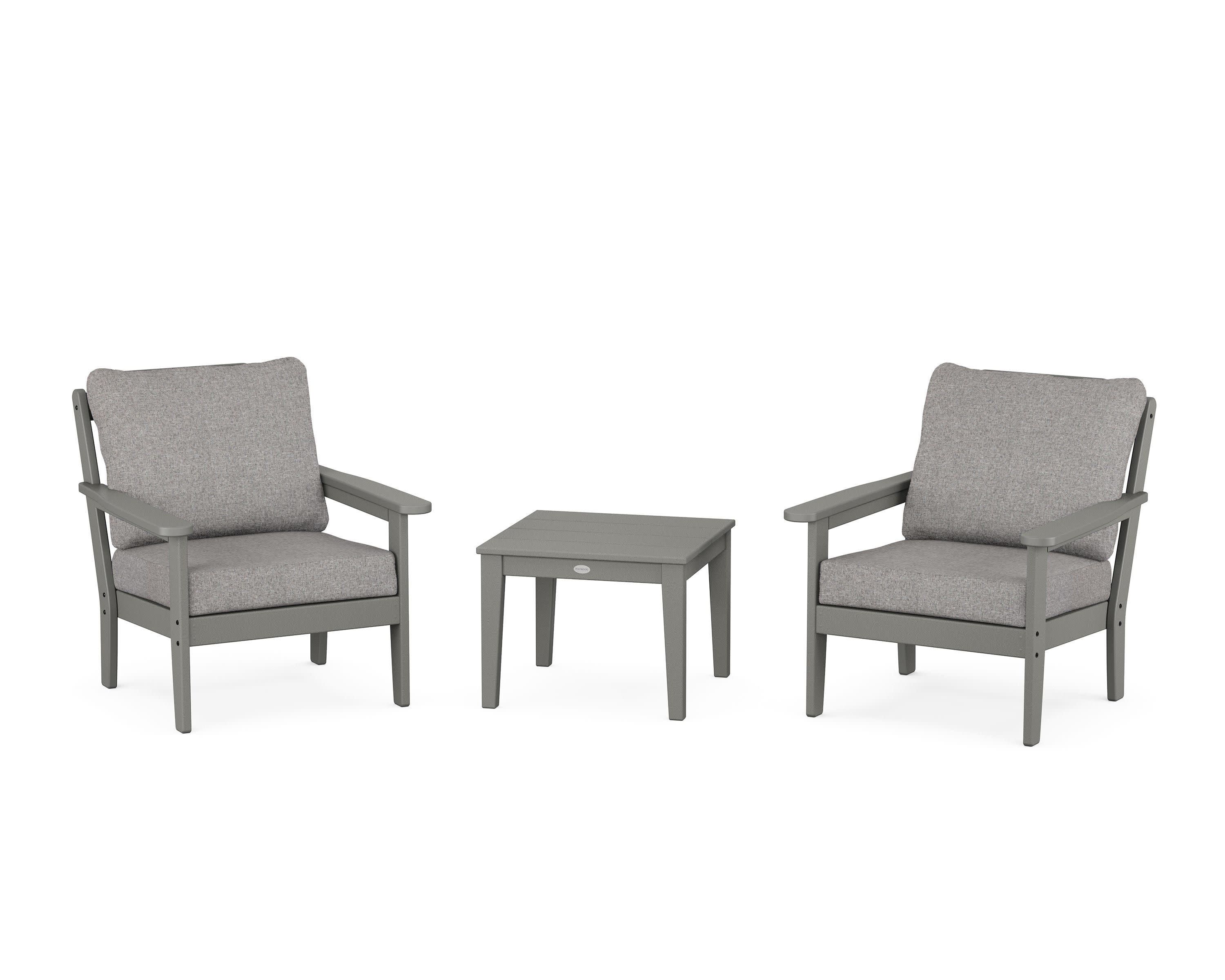 Cottage 3-Piece Deep Seating Set in Slate Grey / Grey Mist