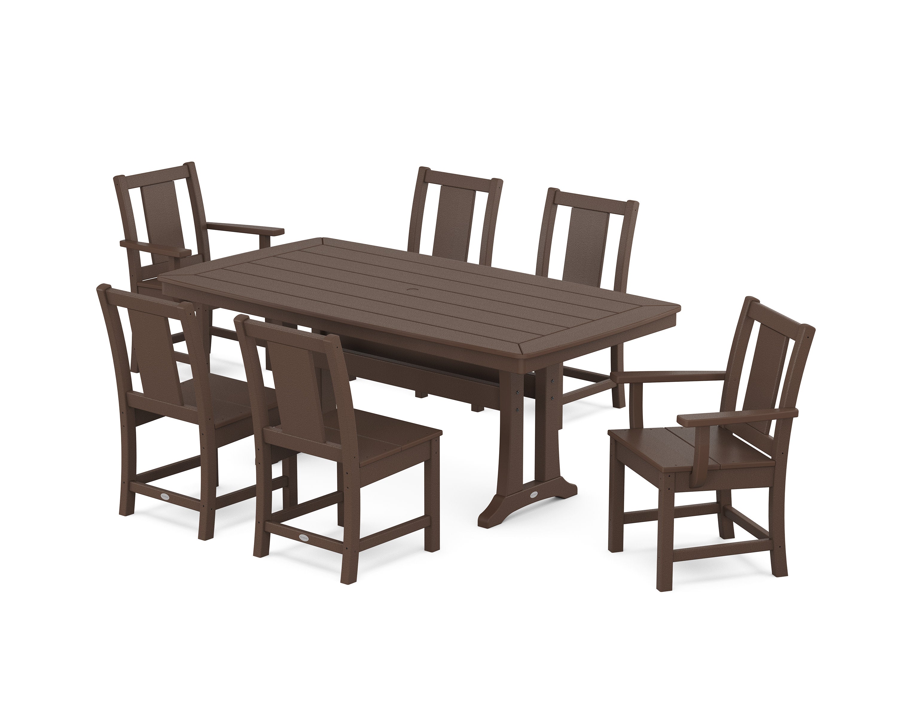 Prairie 7-Piece Dining Set with Trestle Legs in Mahogany